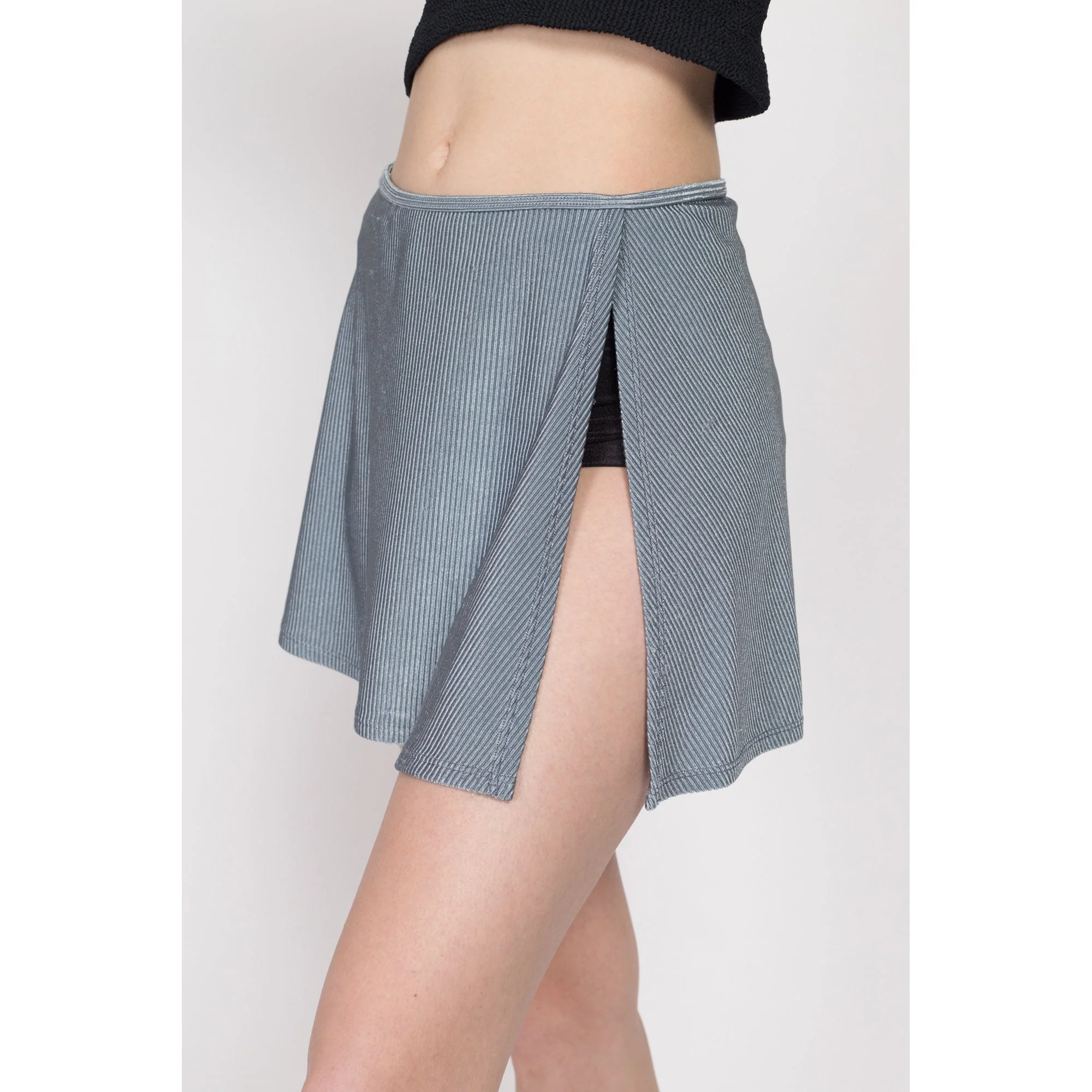 Sm-Med Y2K High Slit Micro Mini Skirt