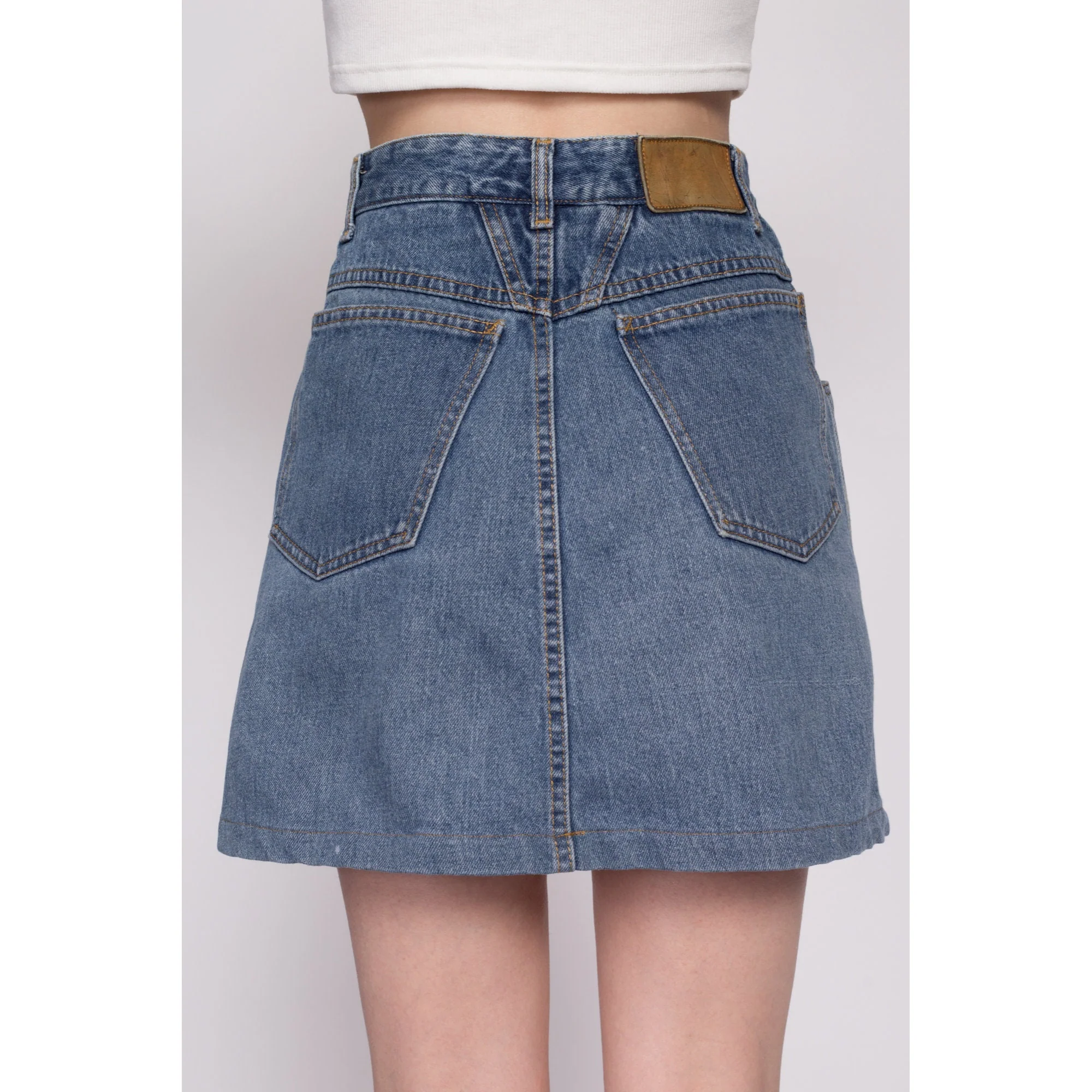 Small Vintage 90s Marithe Francois Girbaud Jean Mini Skirt 26