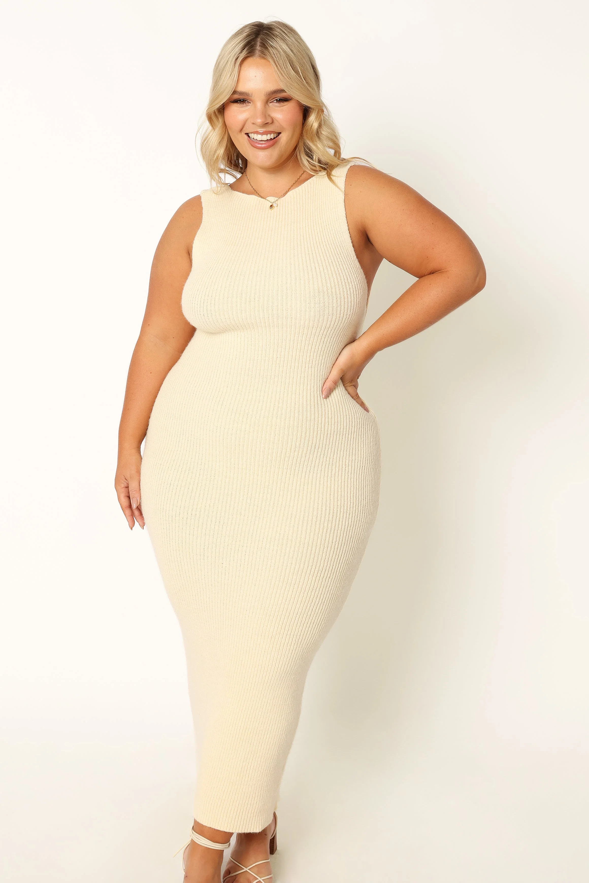 Nita Midi Dress - Beige