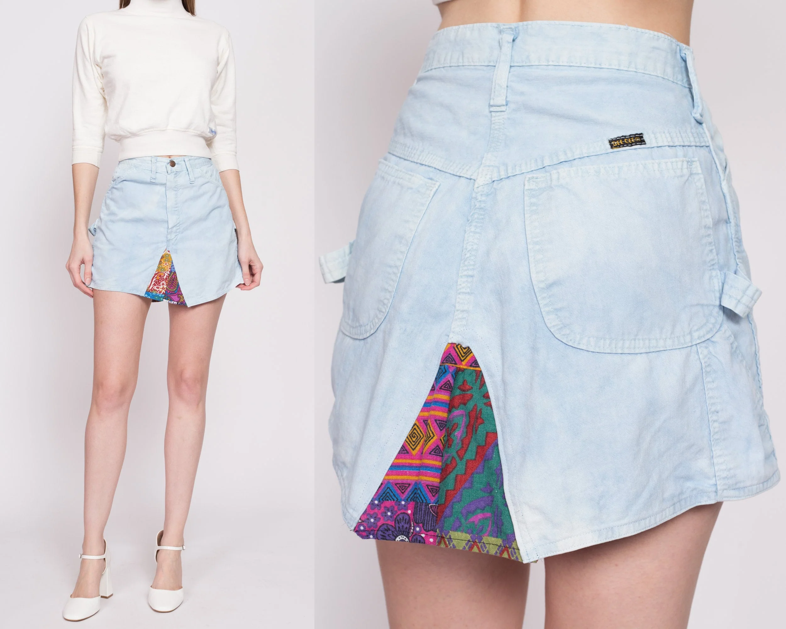 70s Dee Cee Reworked Tie Dye Mini Skirt - Extra Small, 24.5