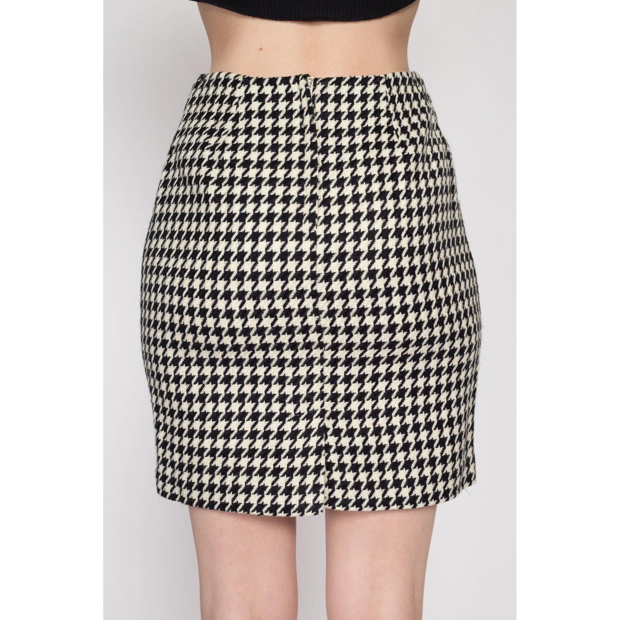 XS 90s Hugo Buscati Houndstooth Mini Skirt 24.5