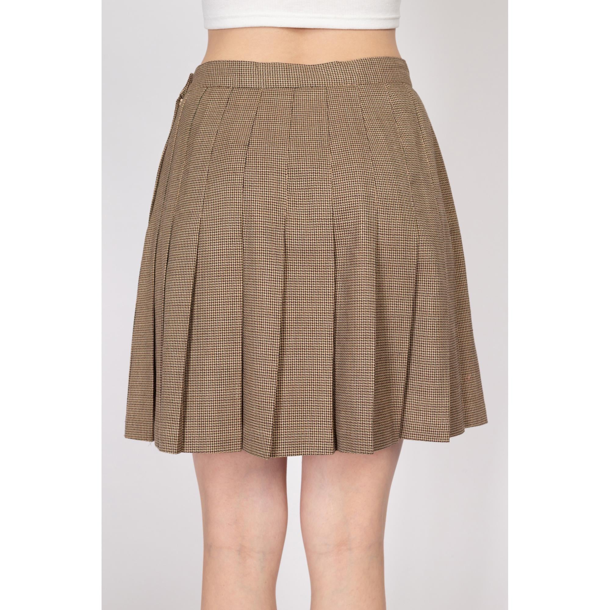 Medium 90s Zig Zag Houndstooth Pleated Mini Skirt 29