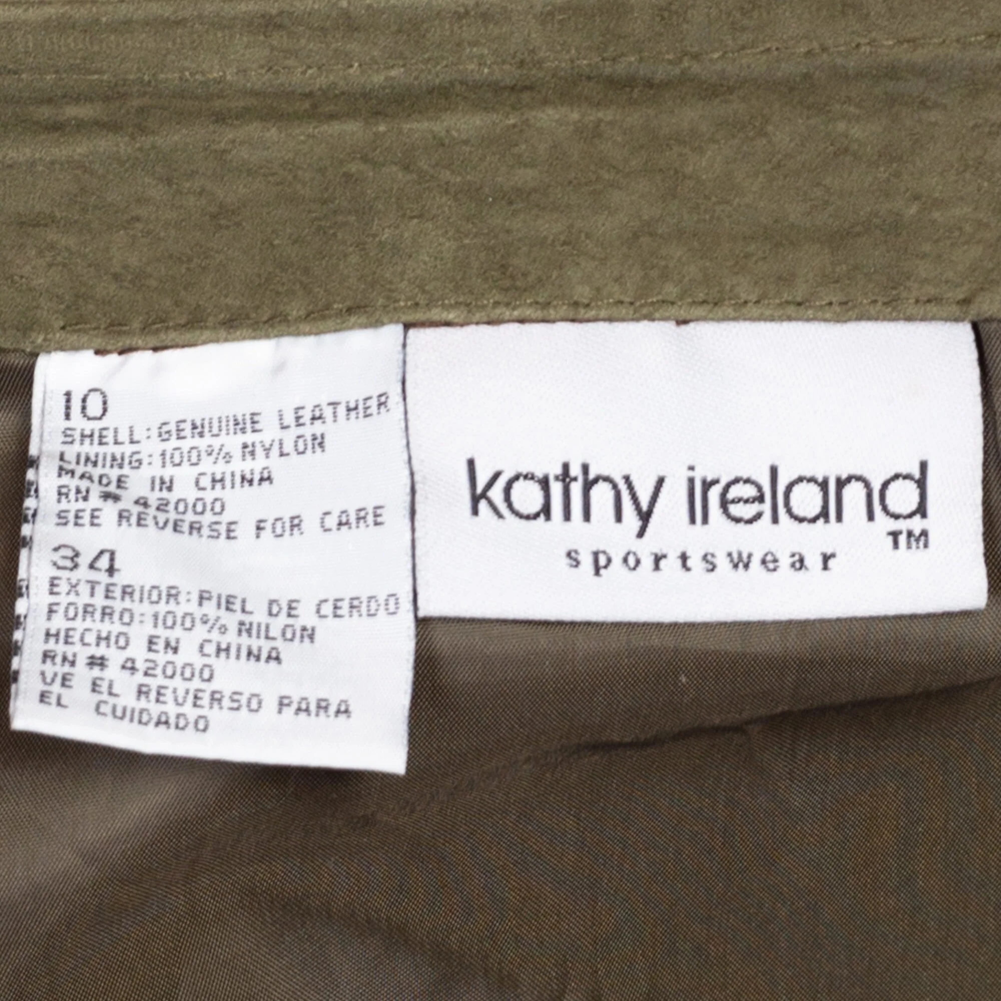 Medium 90s Olive Green Suede Mini Skirt 29