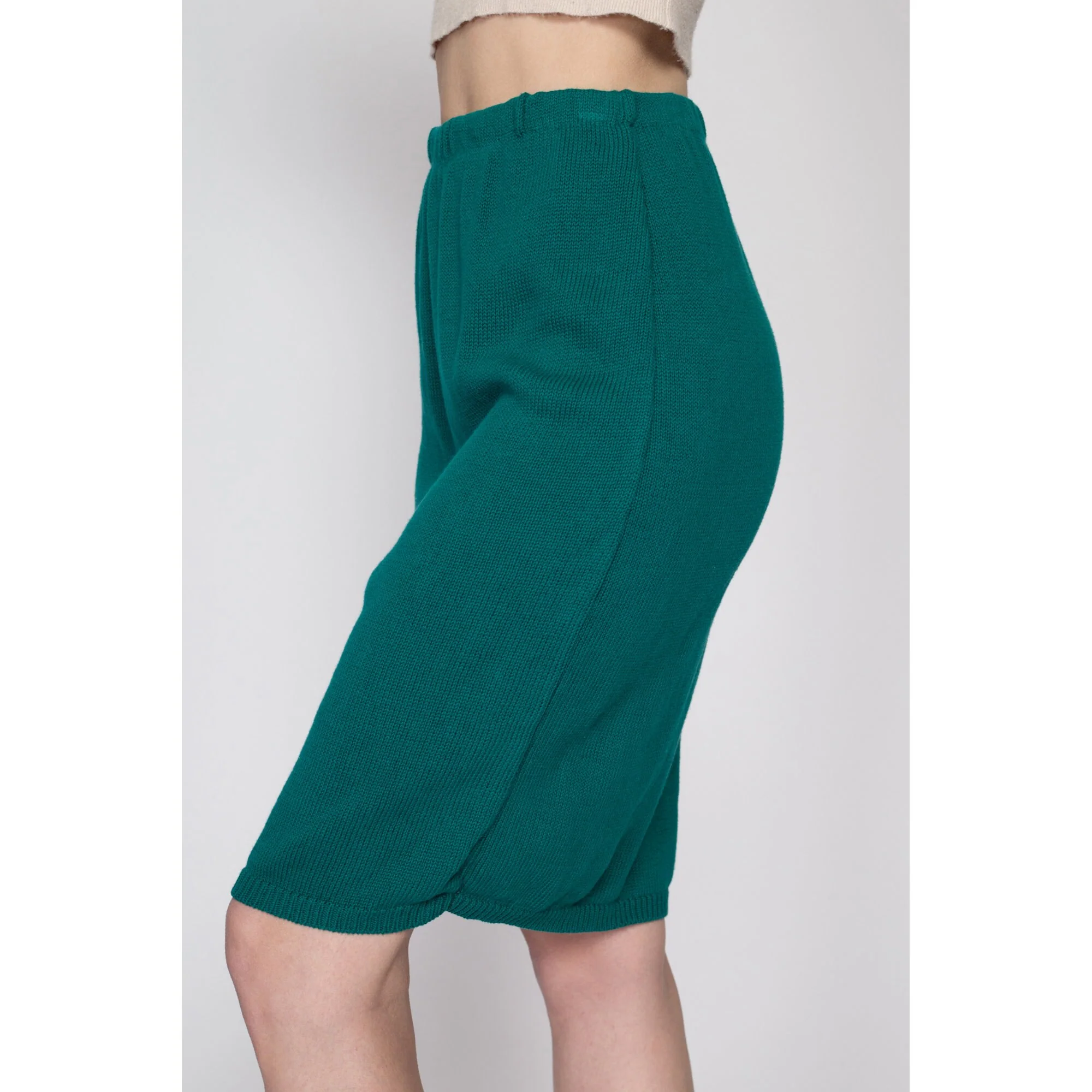 Small 80s Pierre Cardin Teal Knit Pencil Skirt