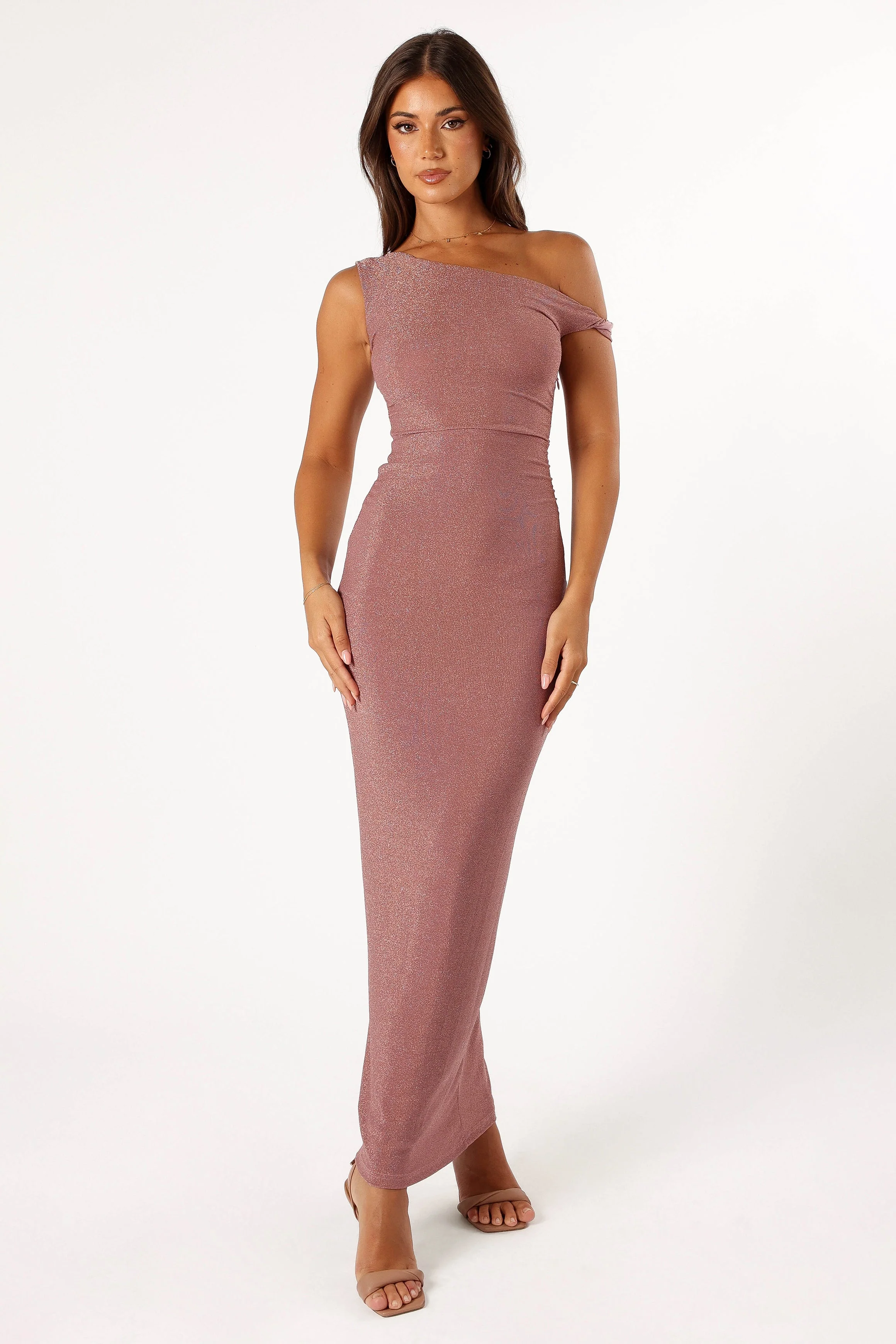 Sebastian Off Shoulder Maxi Dress - Dusty Rose