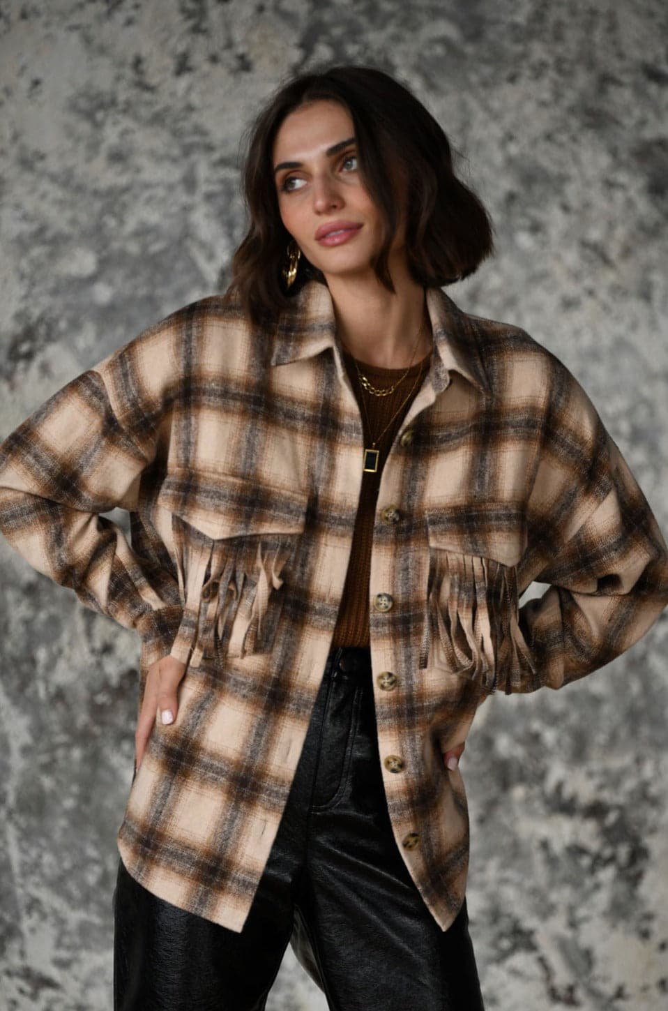 Devin Brown Fringe Shacket