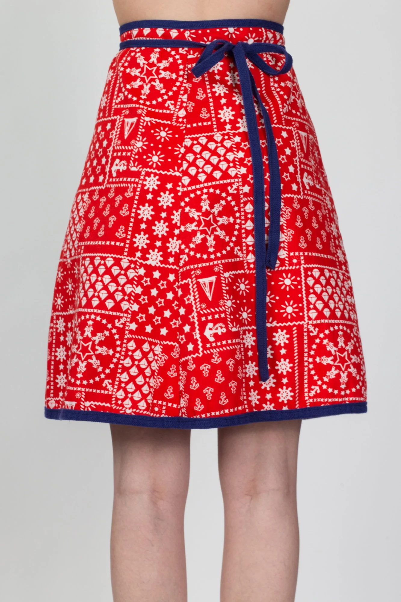 70s Reversible Bandana Print Wrap Skirt - Extra Small