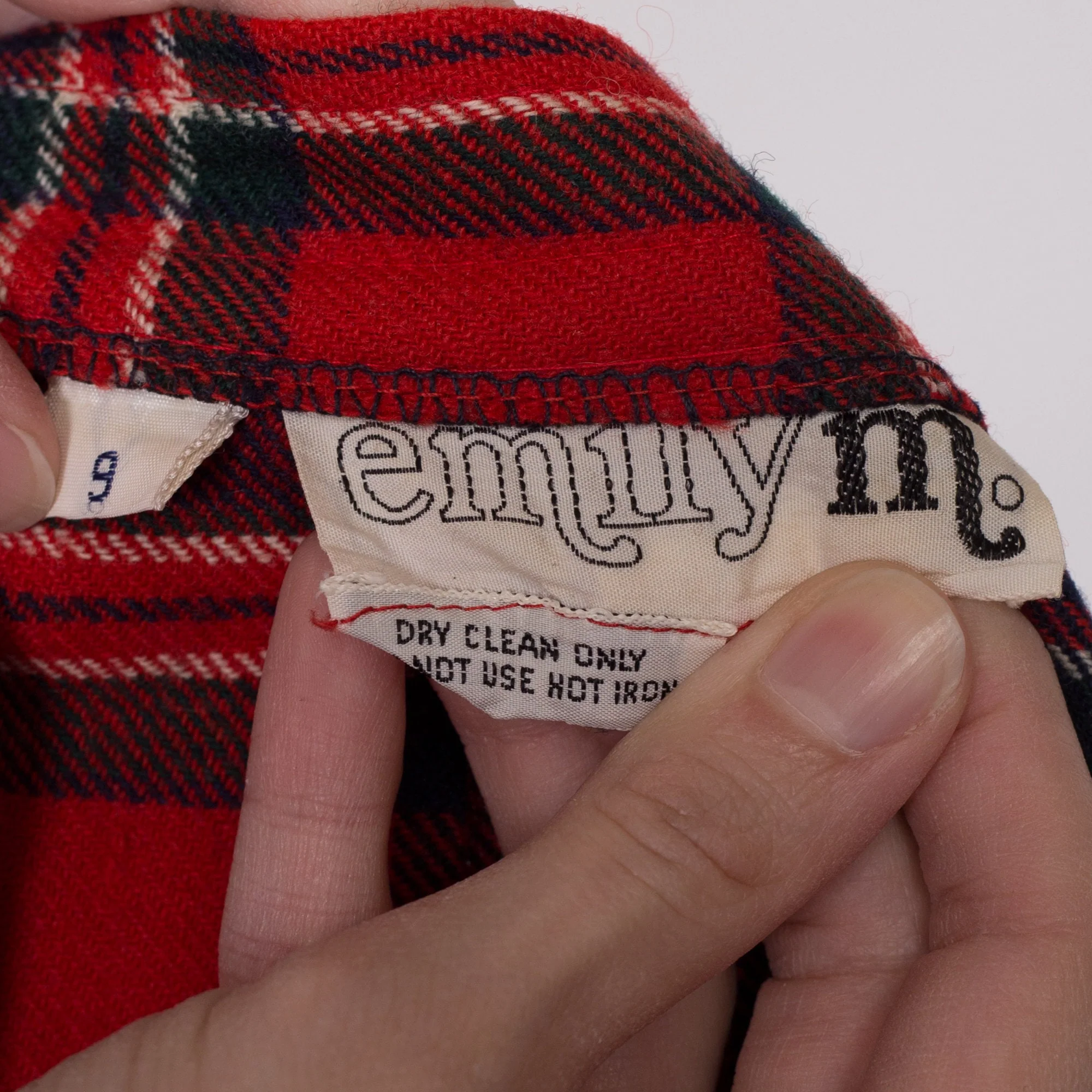 XS 80s Red Plaid Mini Kilt Wrap Skirt 23