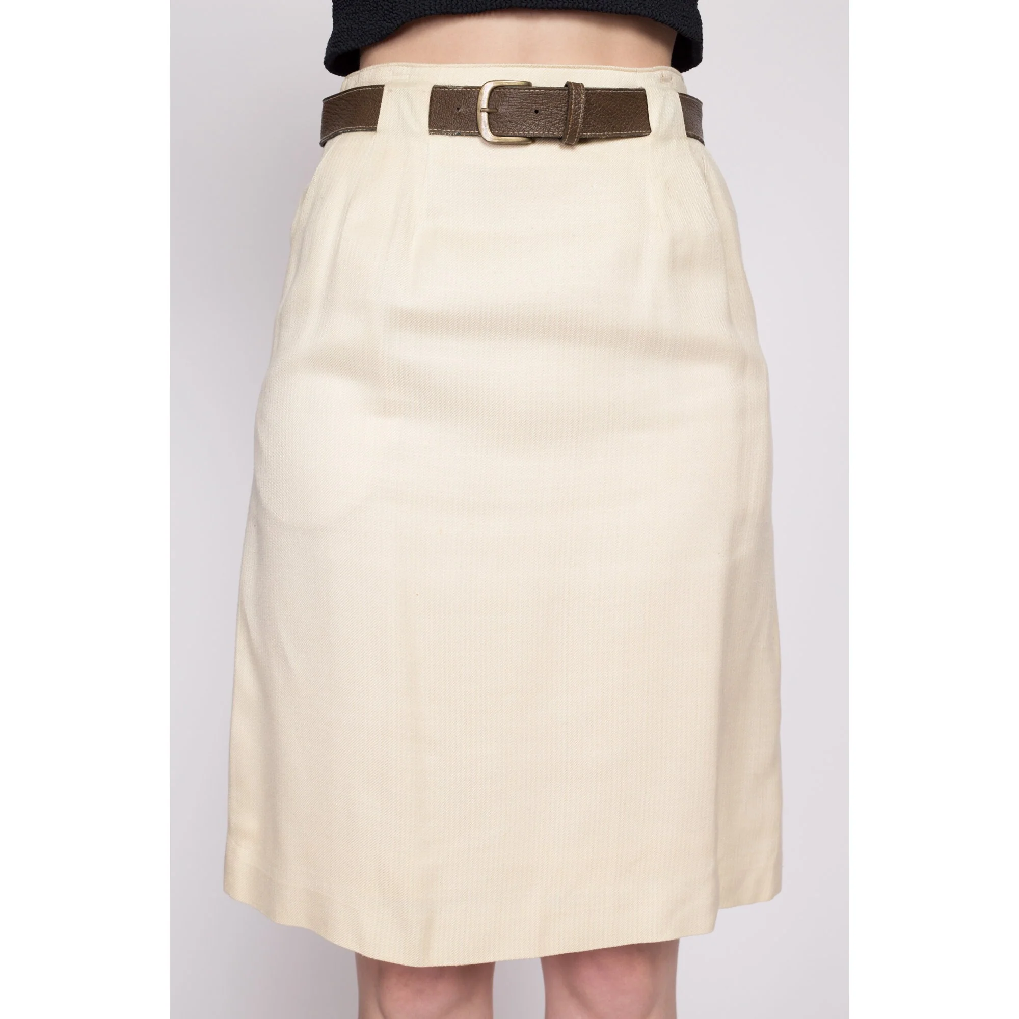 70s 80s Evan Picone Belted Skirt - Extra Small, 24.5