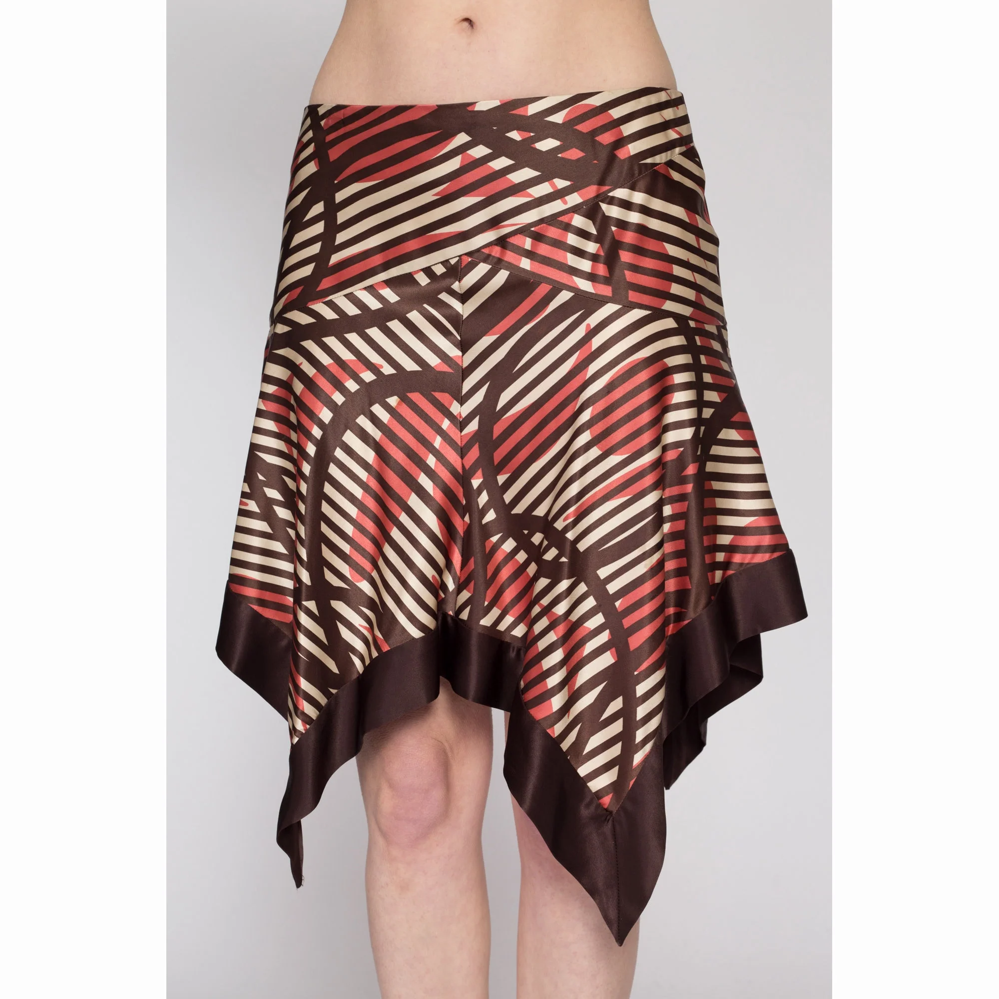 Small 90s Y2K Bebe Silk Striped Fairy Skirt