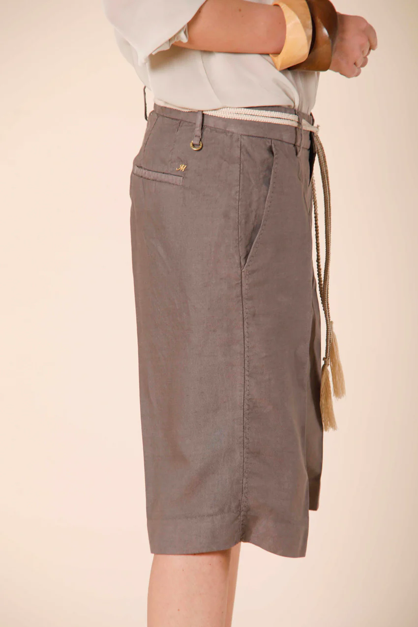 New York Straight woman's chino bermuda in tencel and linen regular