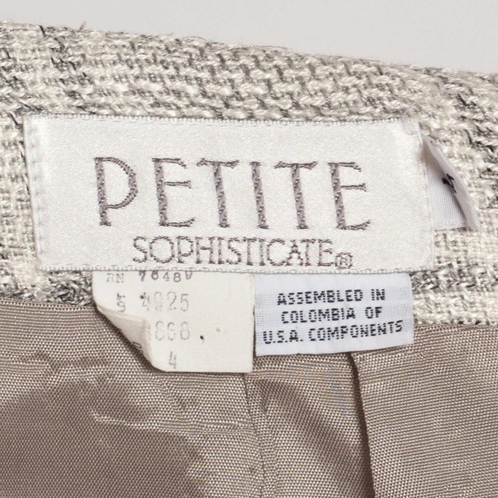 XS 90s Grey Plaid Woven Mini Pencil Skirt 24