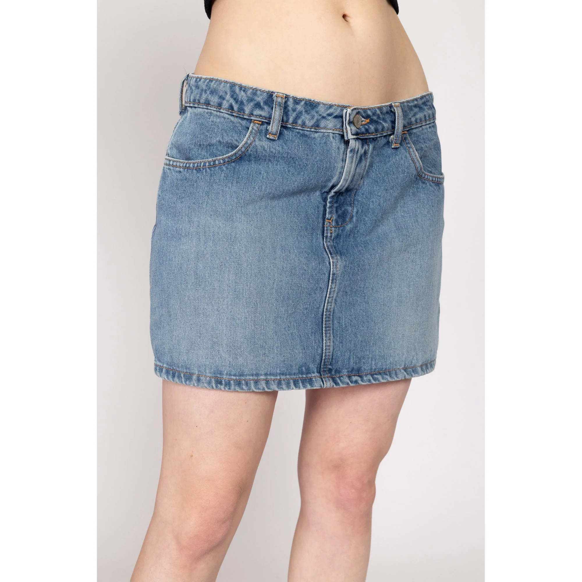 Medium Y2K Low Rise Jean Mini Skirt