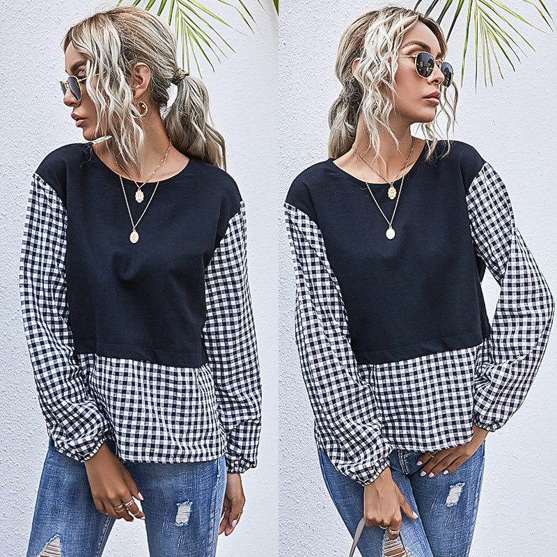 KittenAlarm - Retro Gingham-Print Boxy Top