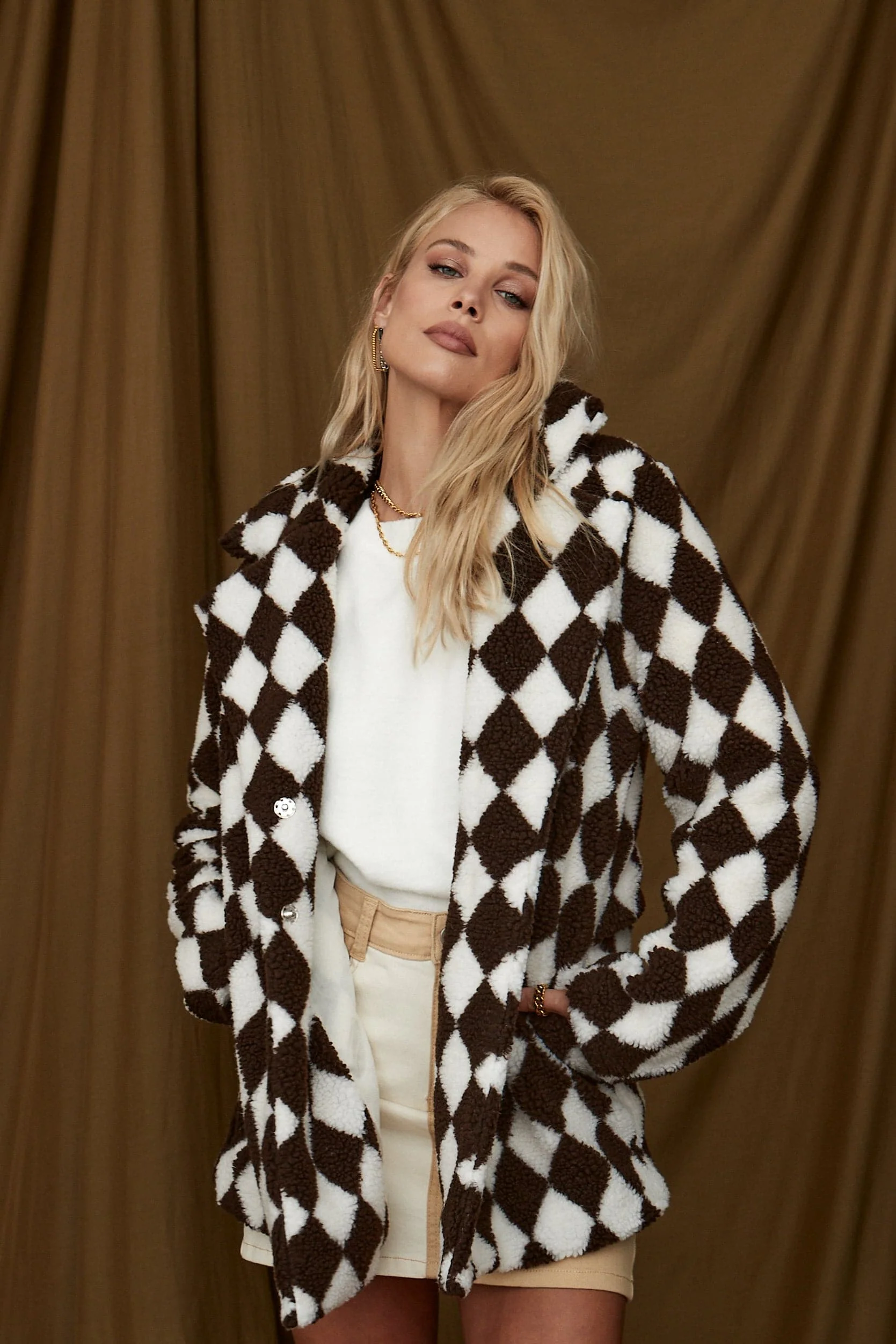 Diamante Brown Sherpa Jacket