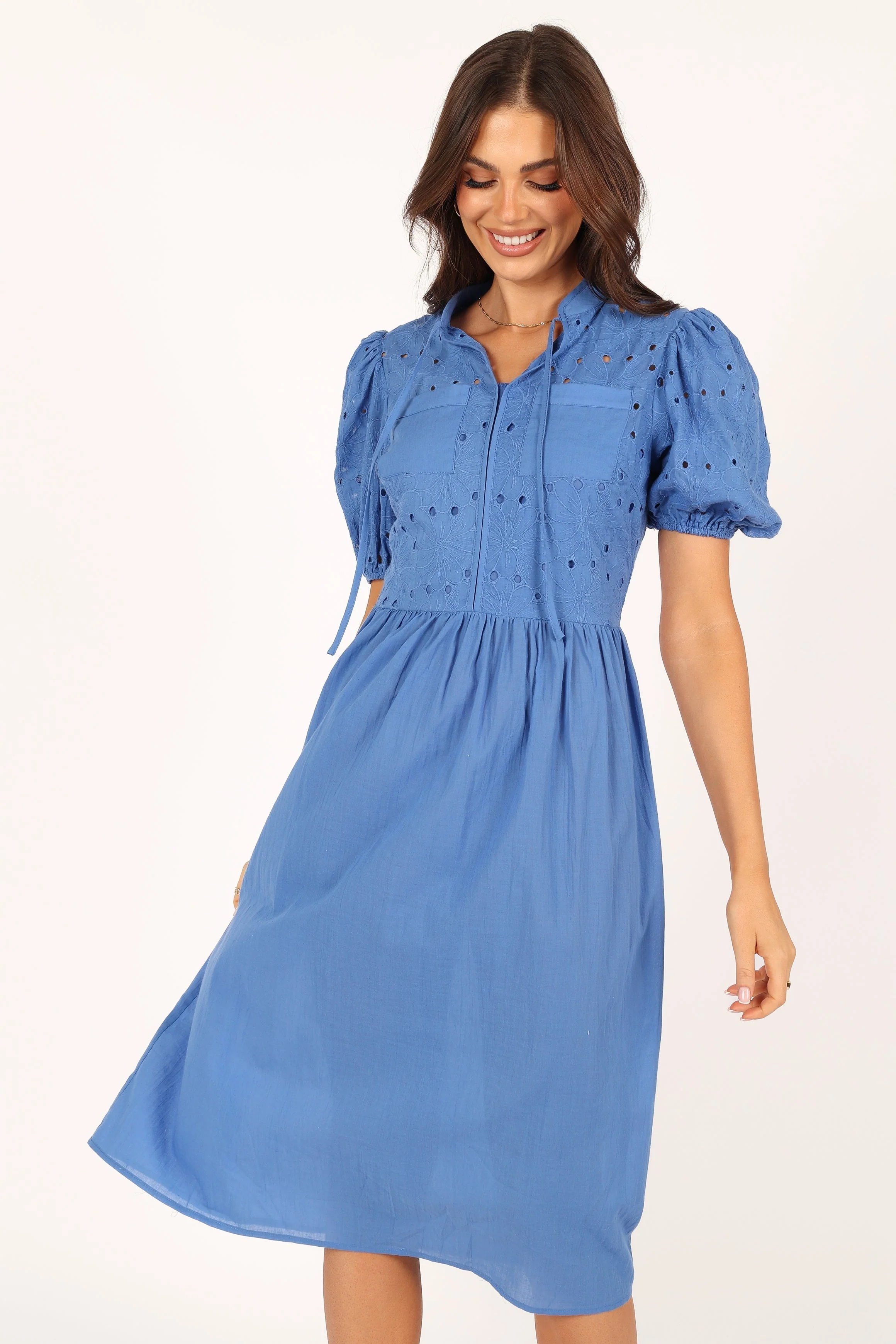 Rebekkah Midi Dress - Dusty Blue