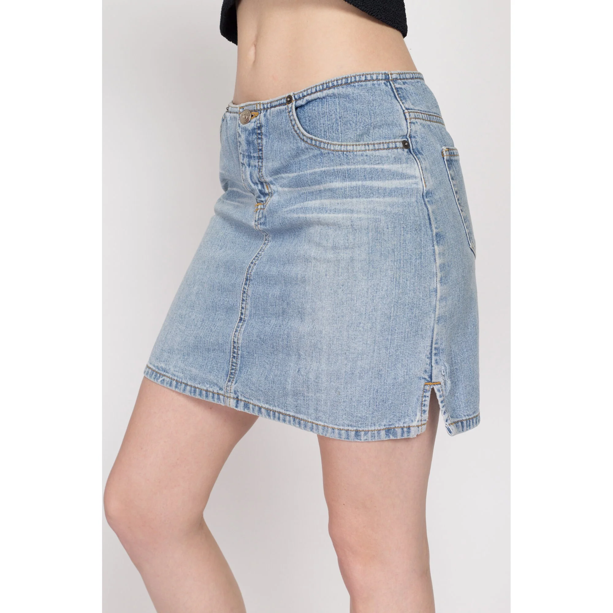 Small Y2K Low Rise Jean Mini Skirt