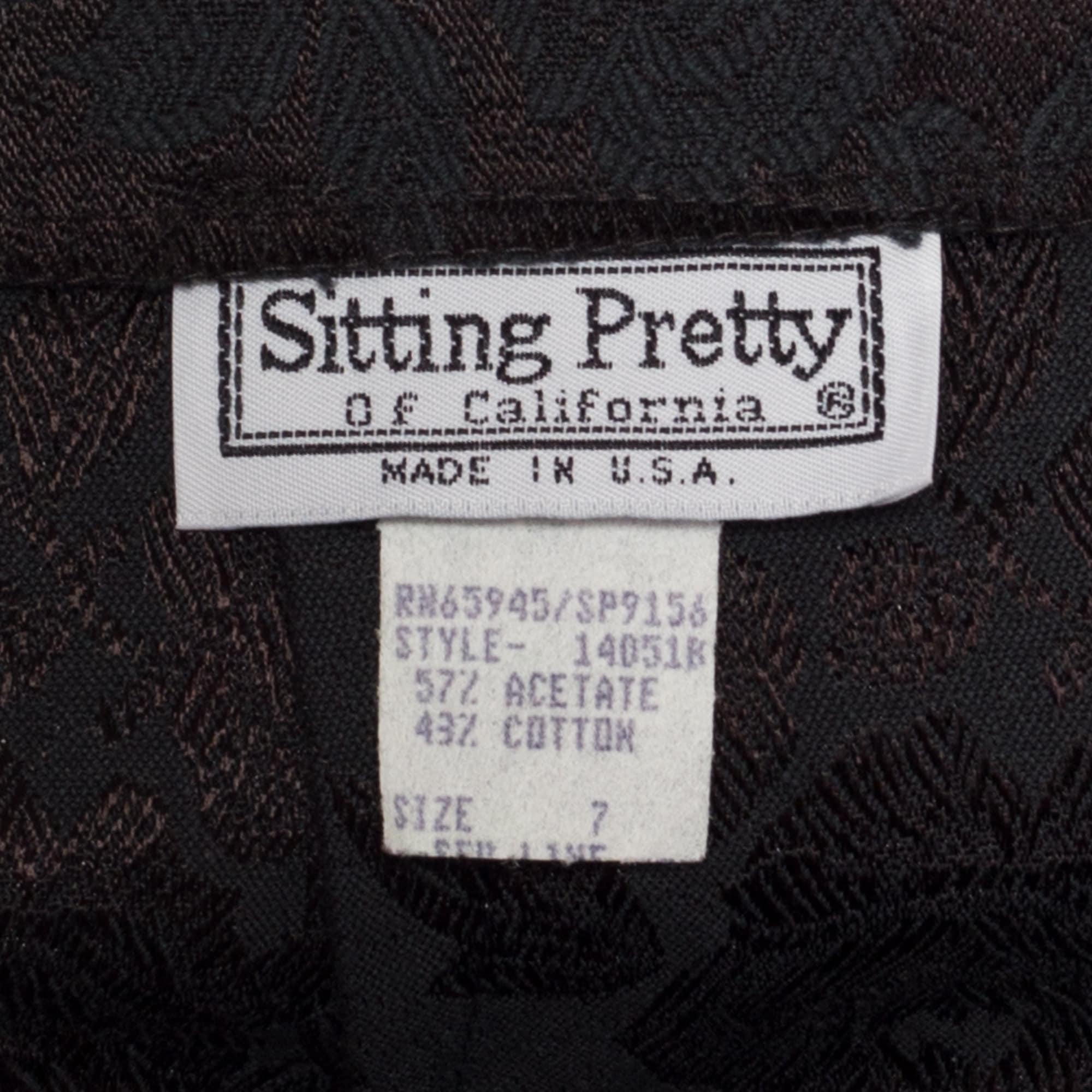 Small 90s Black Jacquard Mini Skirt 26