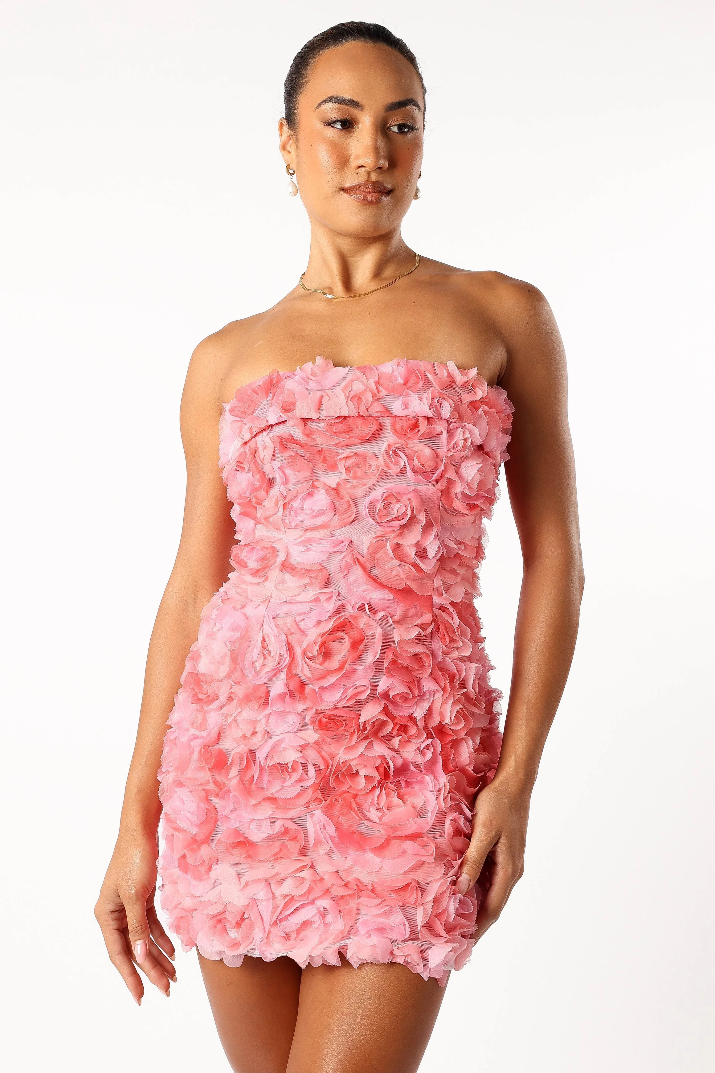 Obsess Strapless Mini Dress - Pink