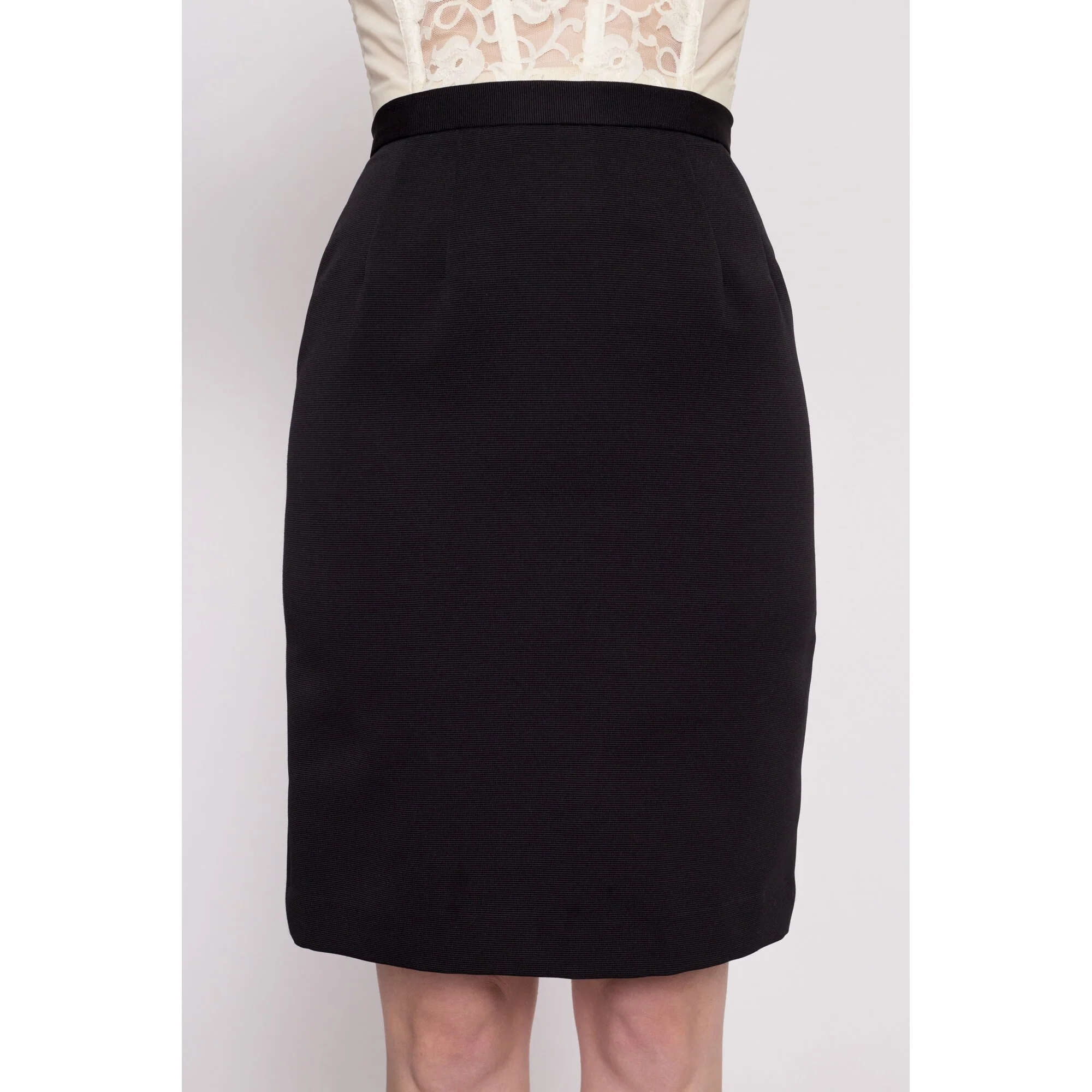 70s Black High Waisted Pencil Skirt - Extra Small, 24.5
