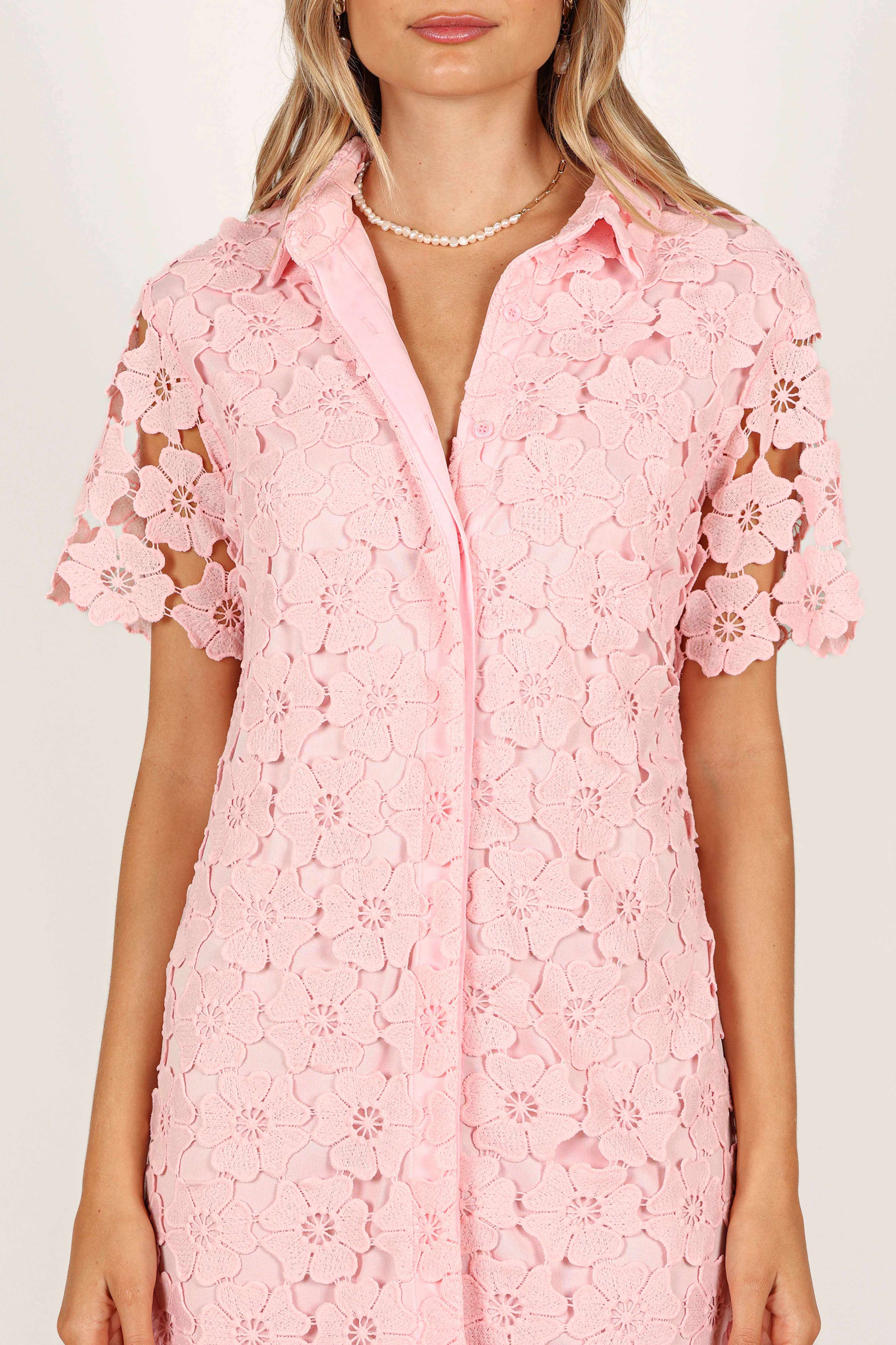 Tallie Button Up Mini Dress - Pink