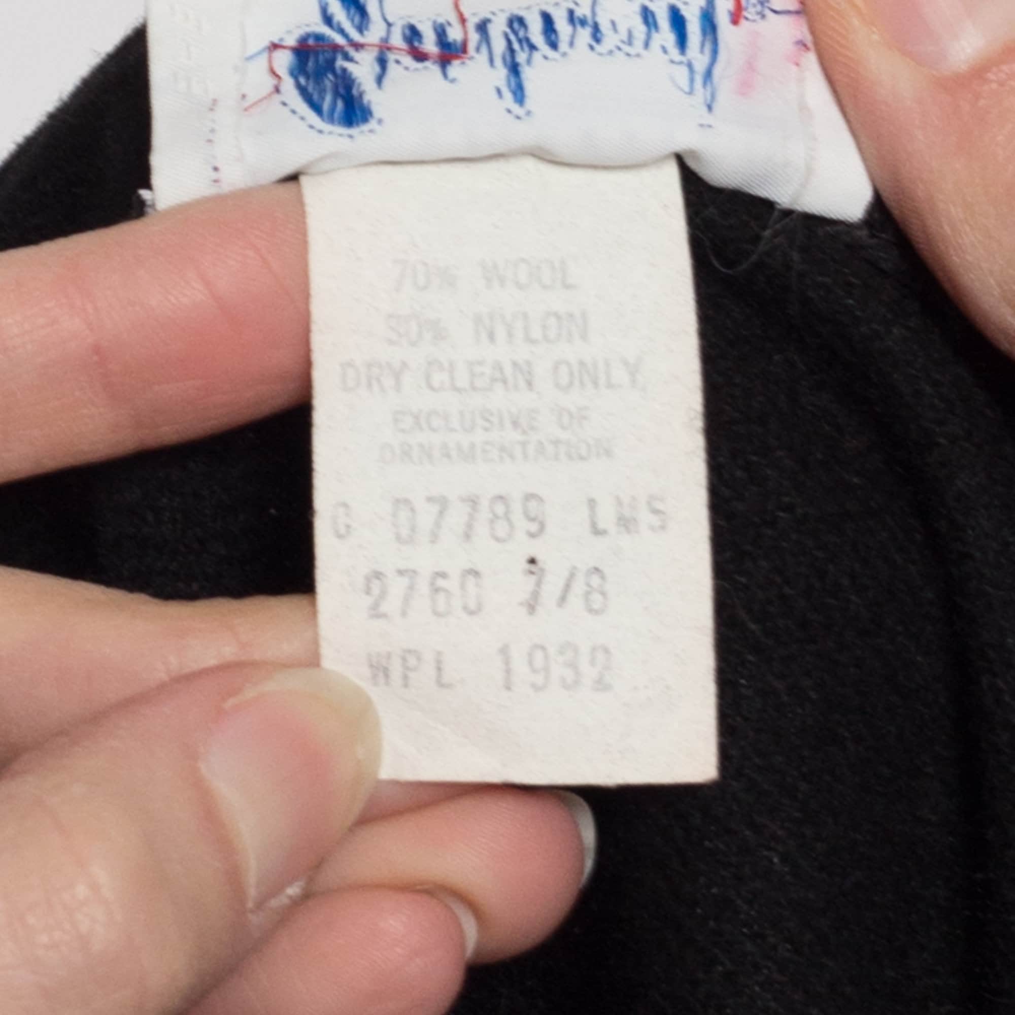 XS 70s Black A Line Wool Blend Skirt 24.5