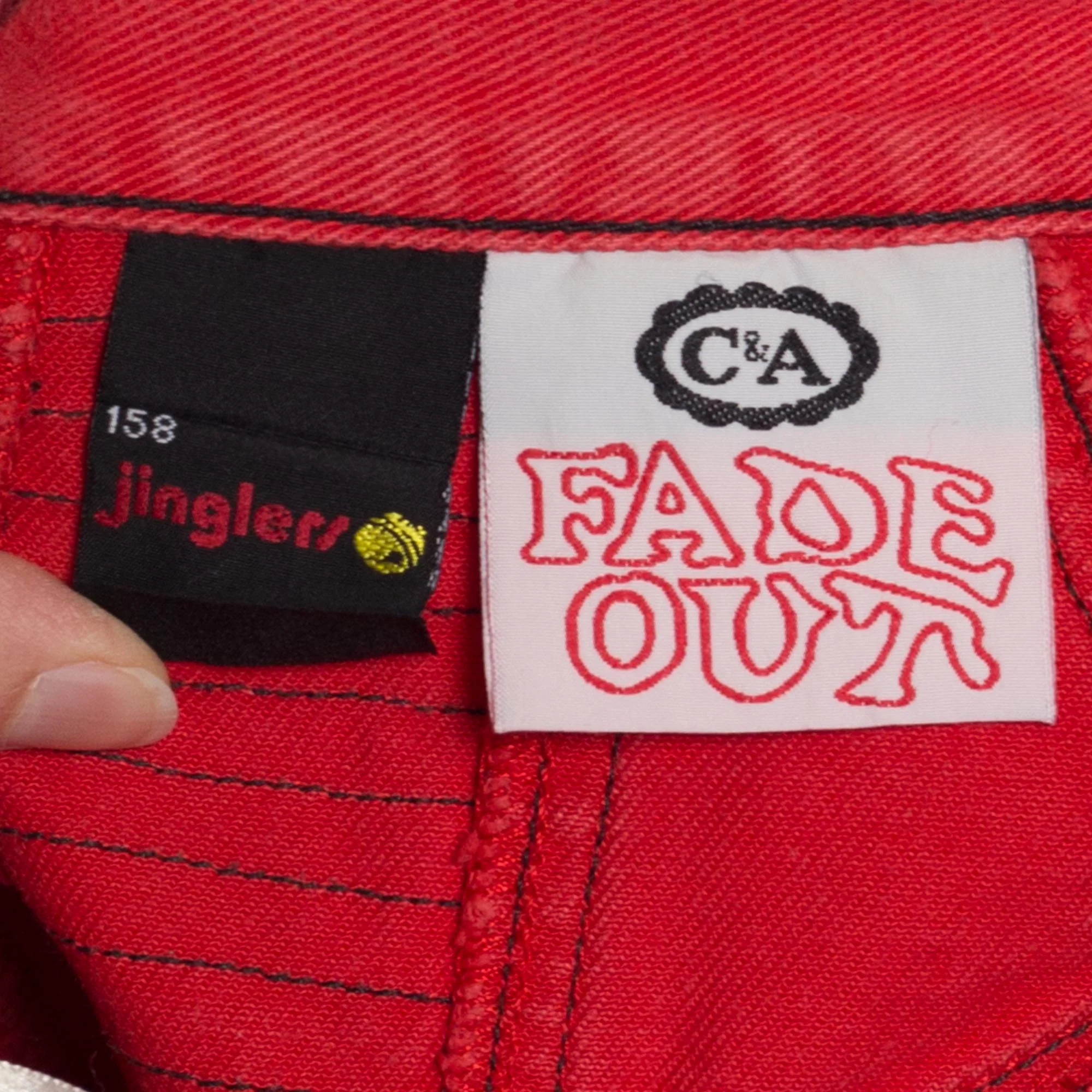 Small 90s Red Denim Embellished Mini Skirt 27