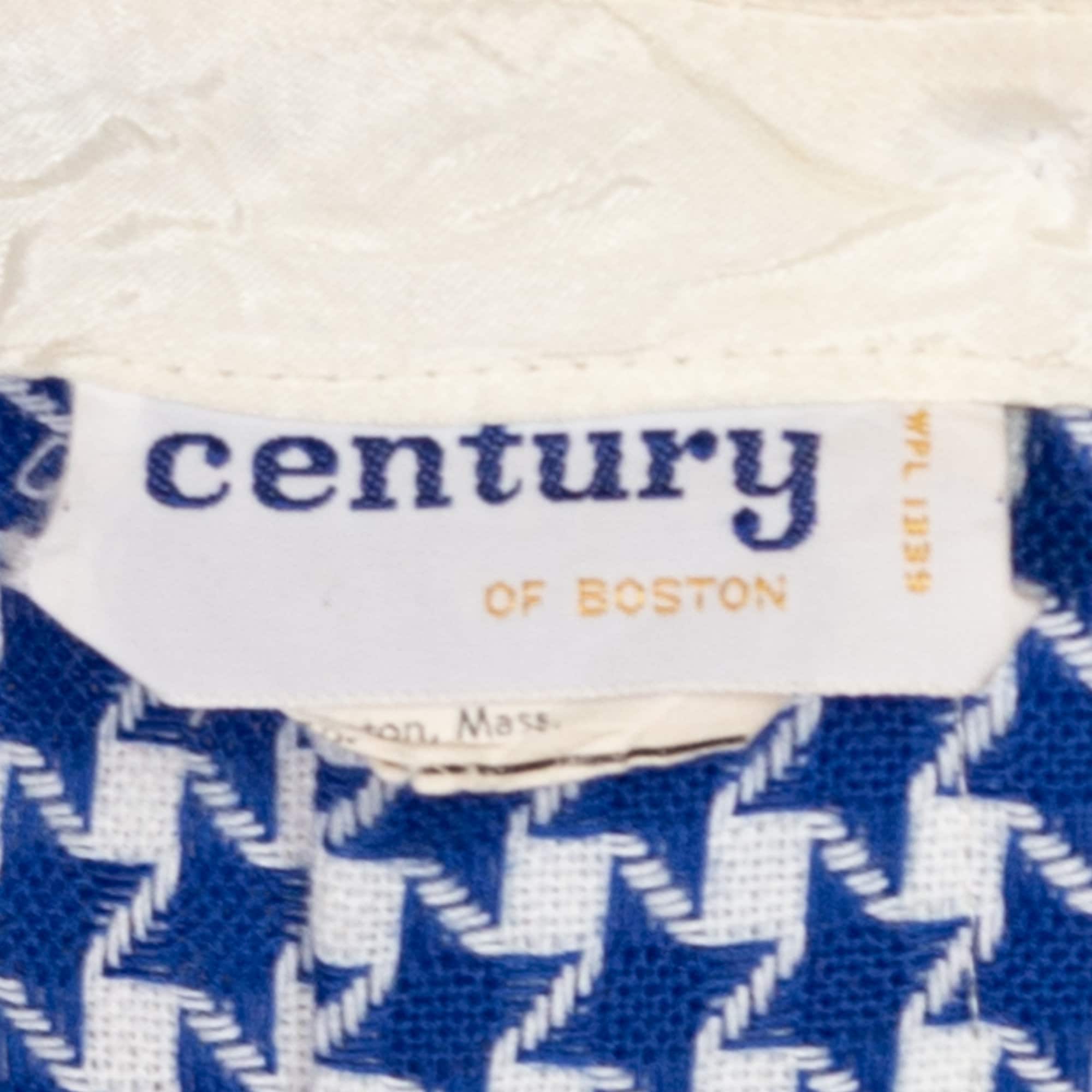 Small 70s Blue & White Pinwheel Houndstooth Pleated Skirt 26