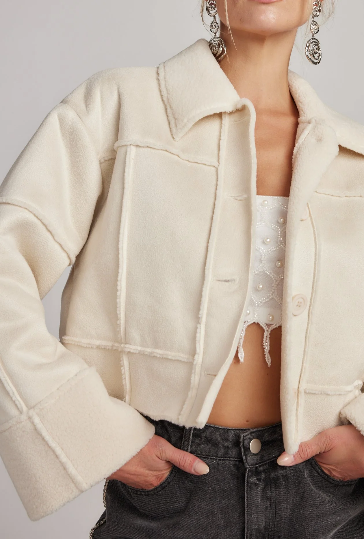 Avery Cream Sherpa Jacket