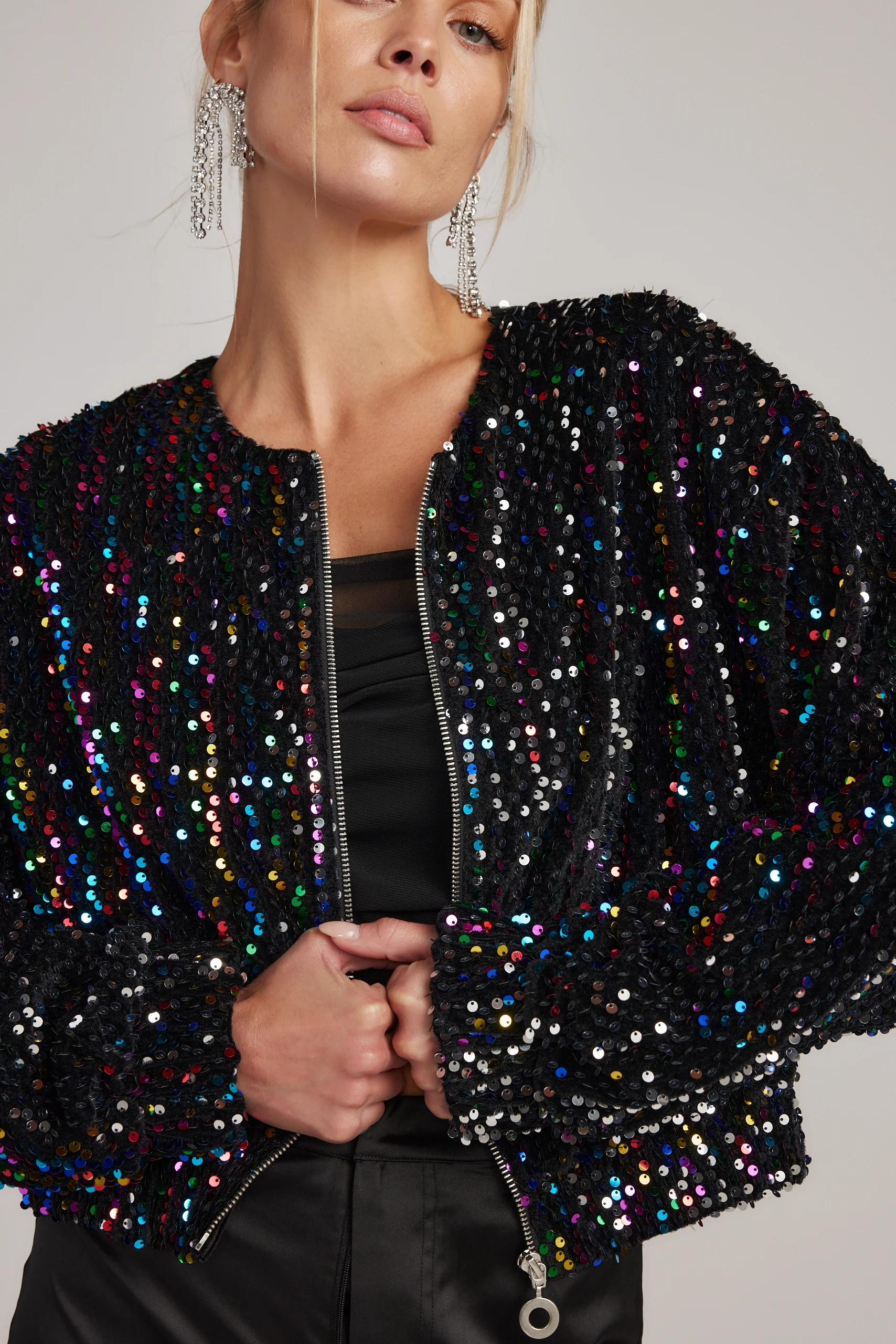 Ozzy Multi Sequin Zip Up Jacket