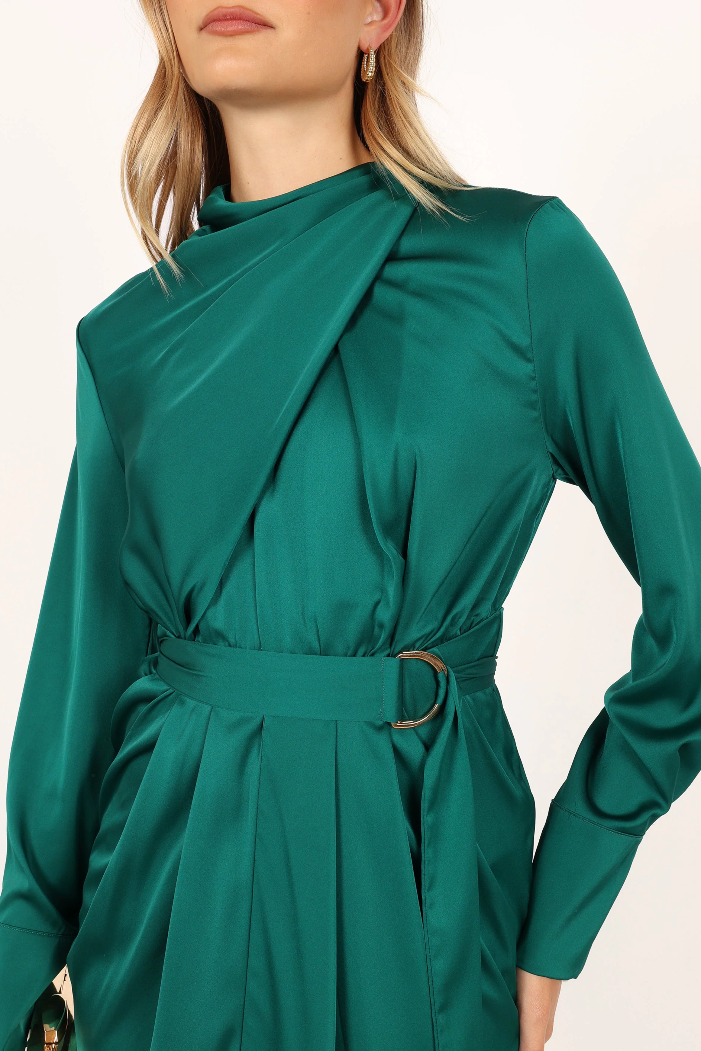 Dionne Long Sleeve Midi Dress - Emerald