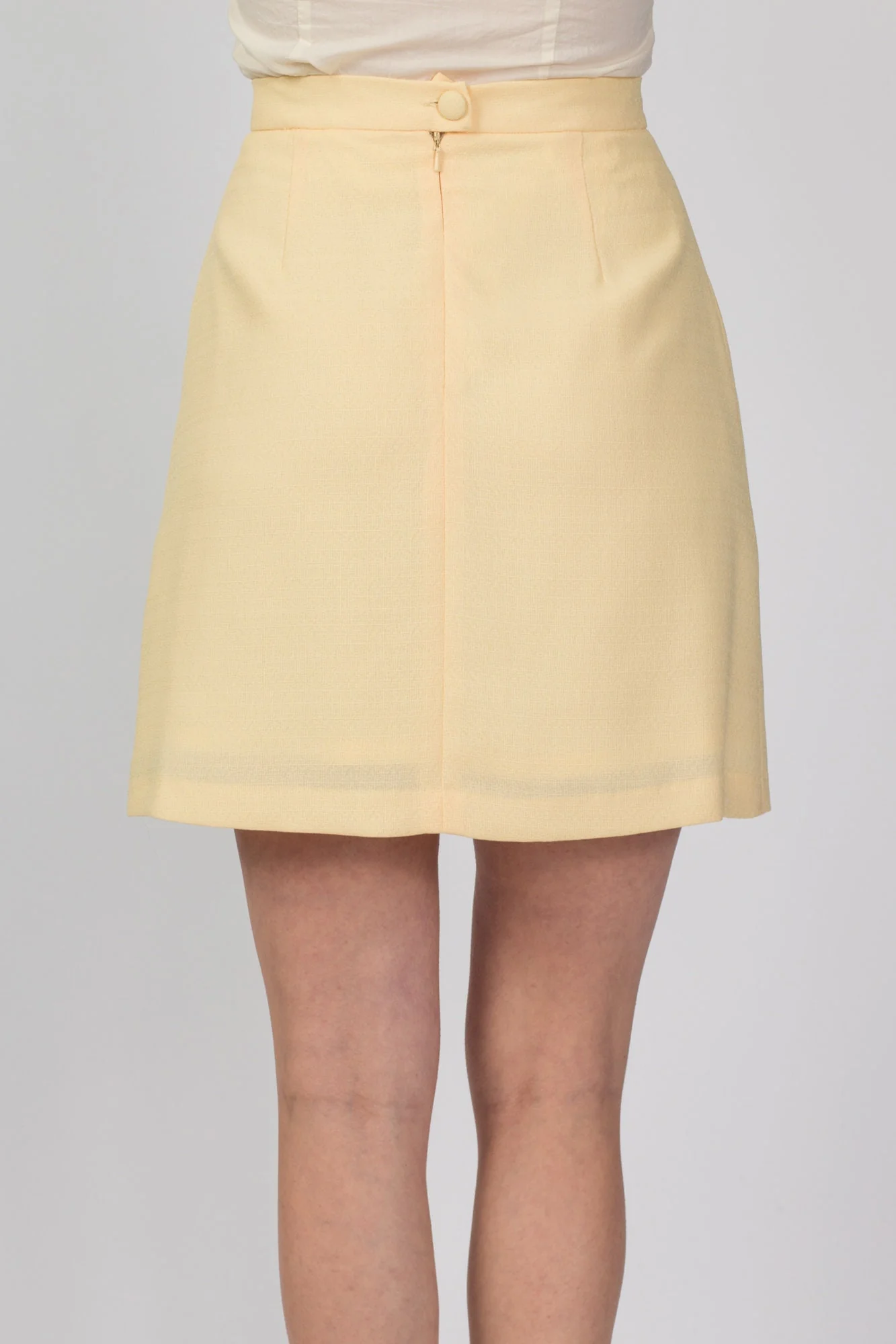 80s Buttercup Yellow Mini Skirt - Medium, 27