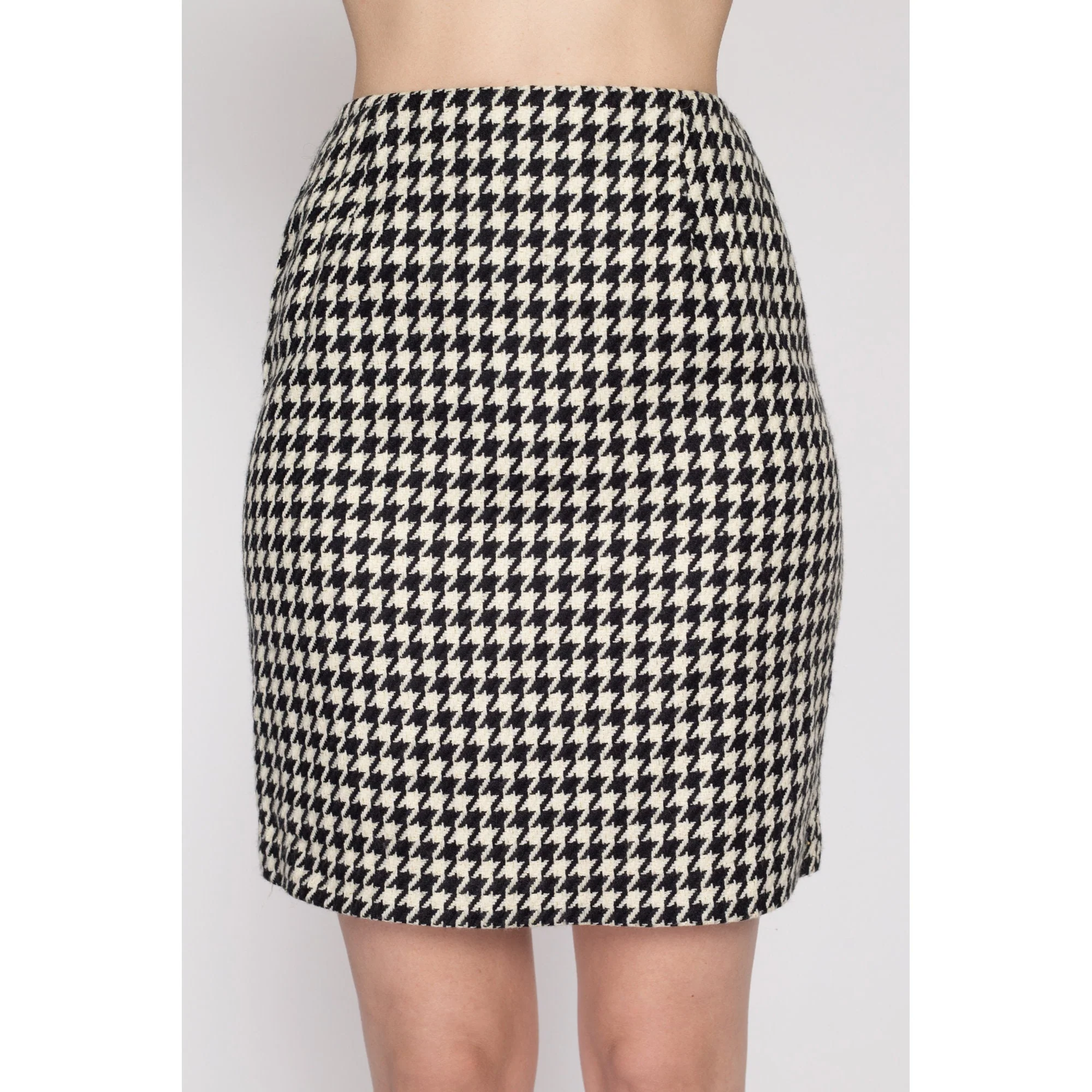 XS 90s Hugo Buscati Houndstooth Mini Skirt 24.5