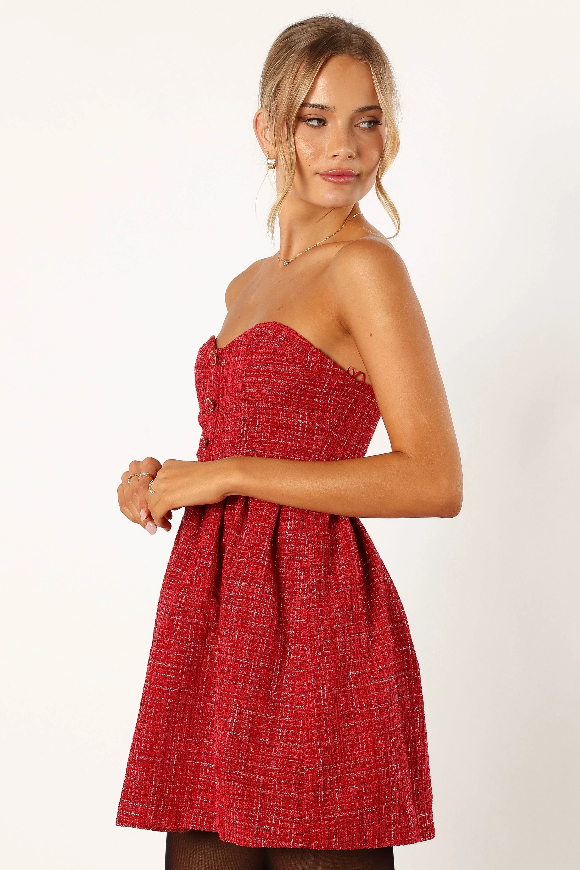 Dasher Strapless Mini Dress - Red