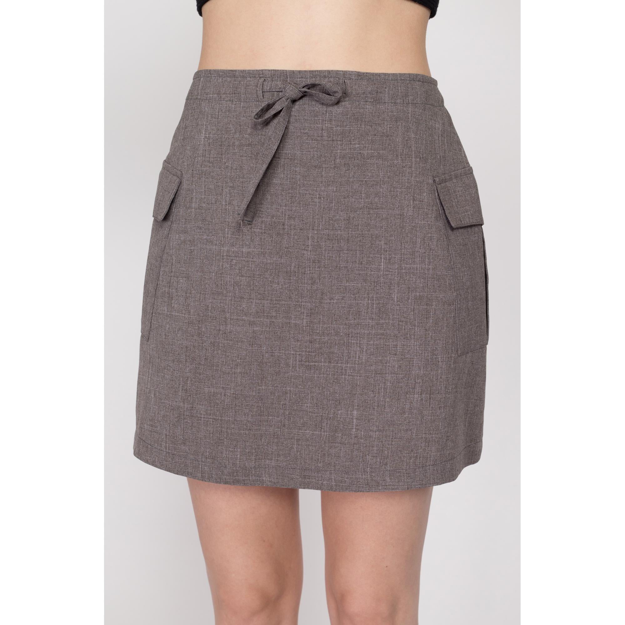 Small 90s Grey Cargo Pocket Mini Skirt 26
