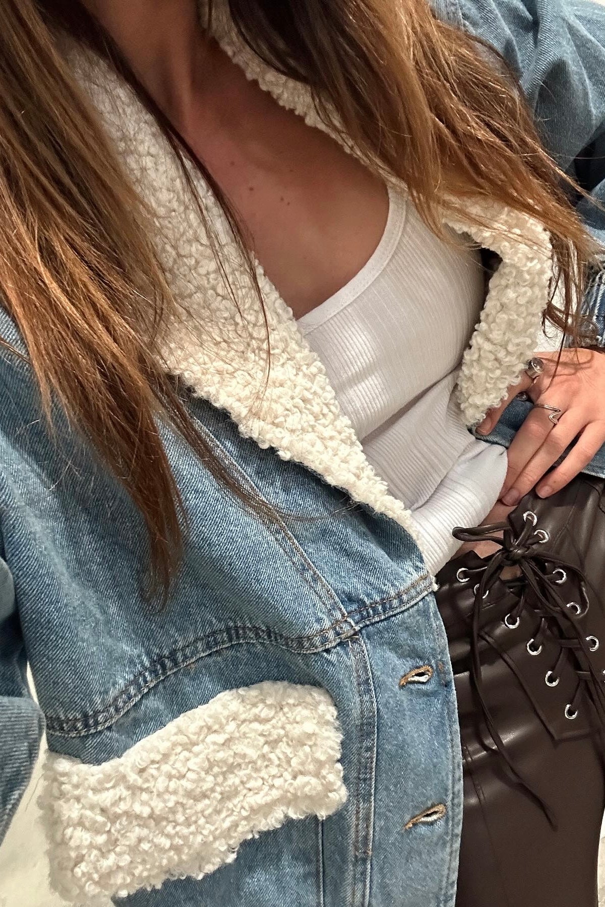 Kenzie Denim and Sherpa Jacket