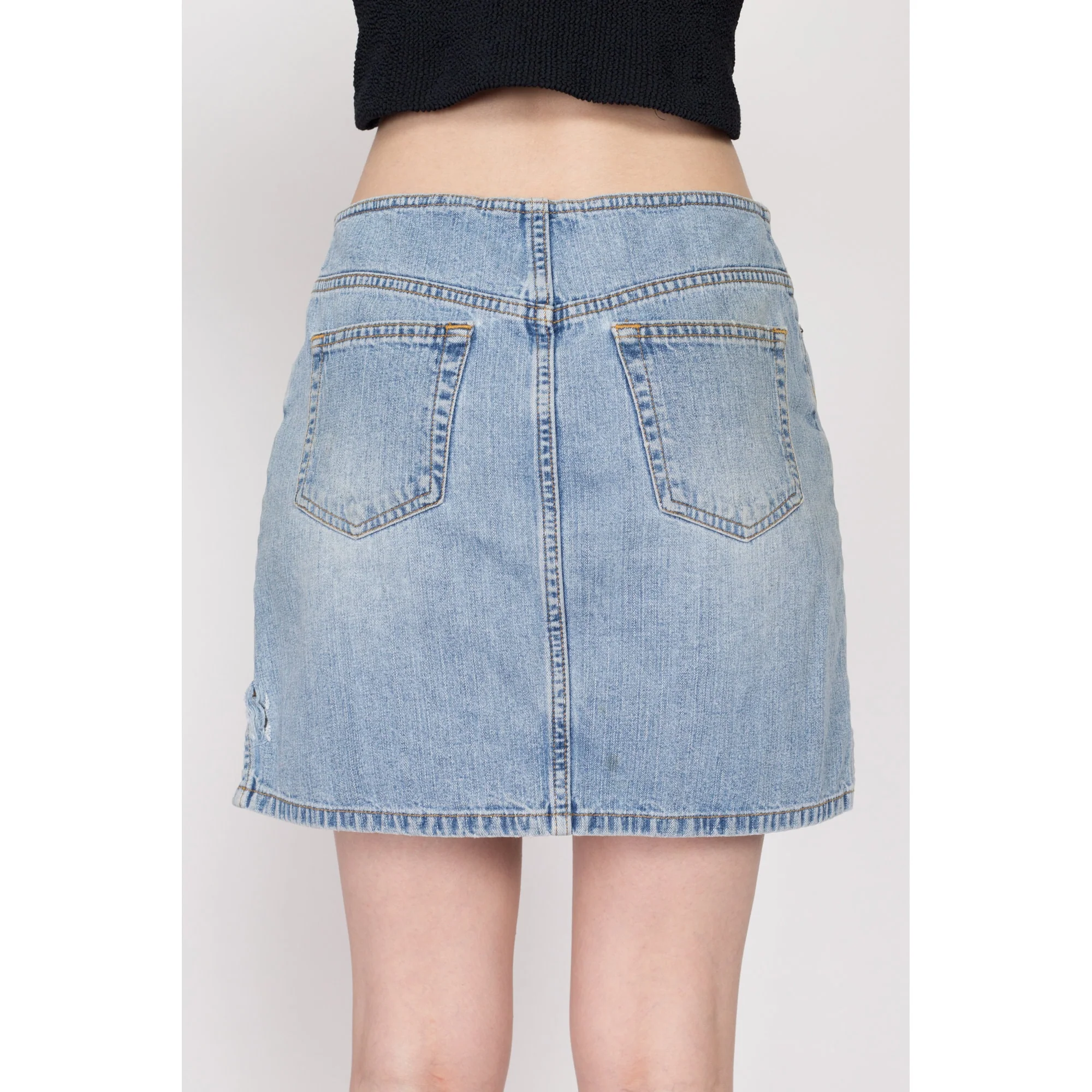 Small Y2K Low Rise Jean Mini Skirt