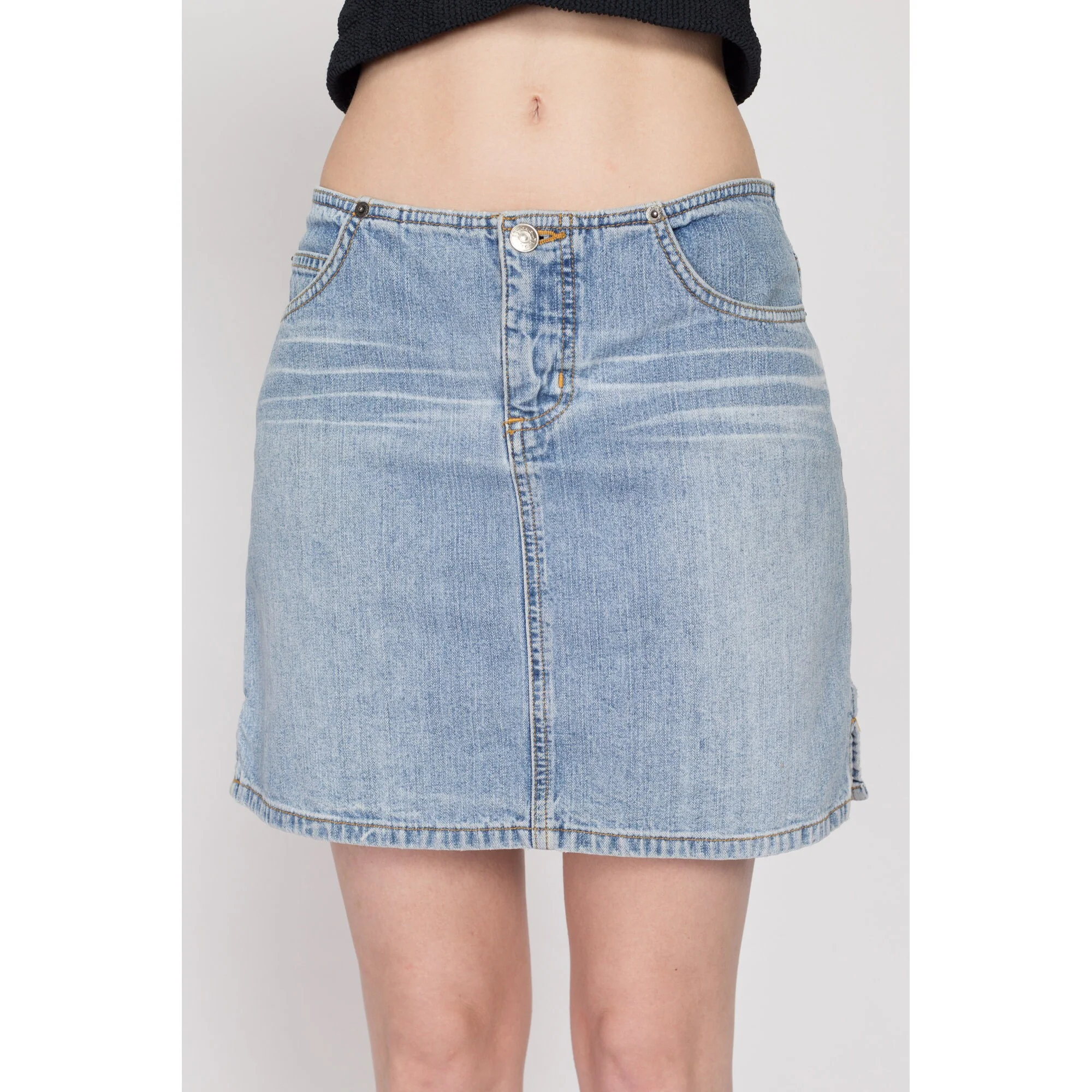 Small Y2K Low Rise Jean Mini Skirt