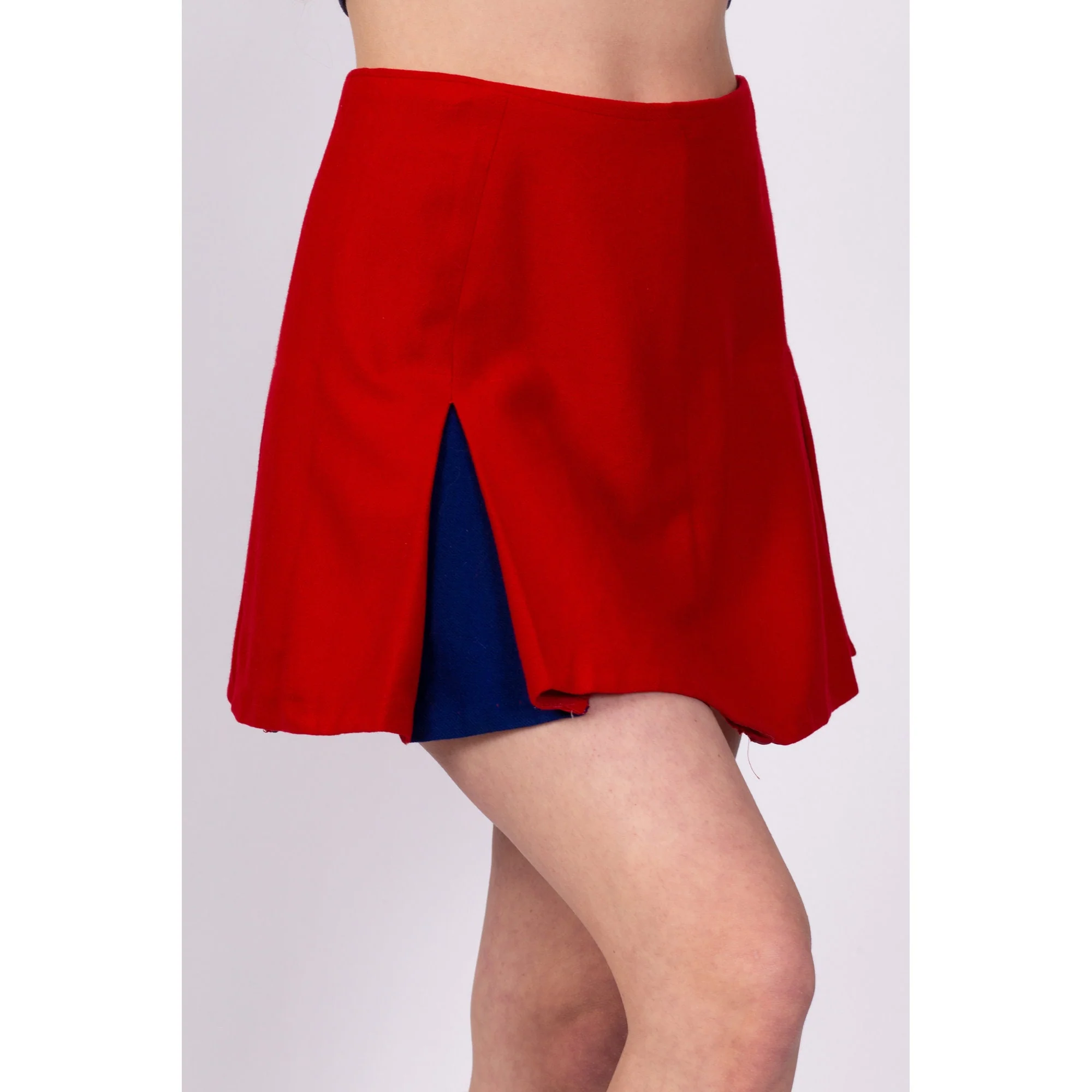 70s Red Cheerleader Mini Skirt - Medium, 28