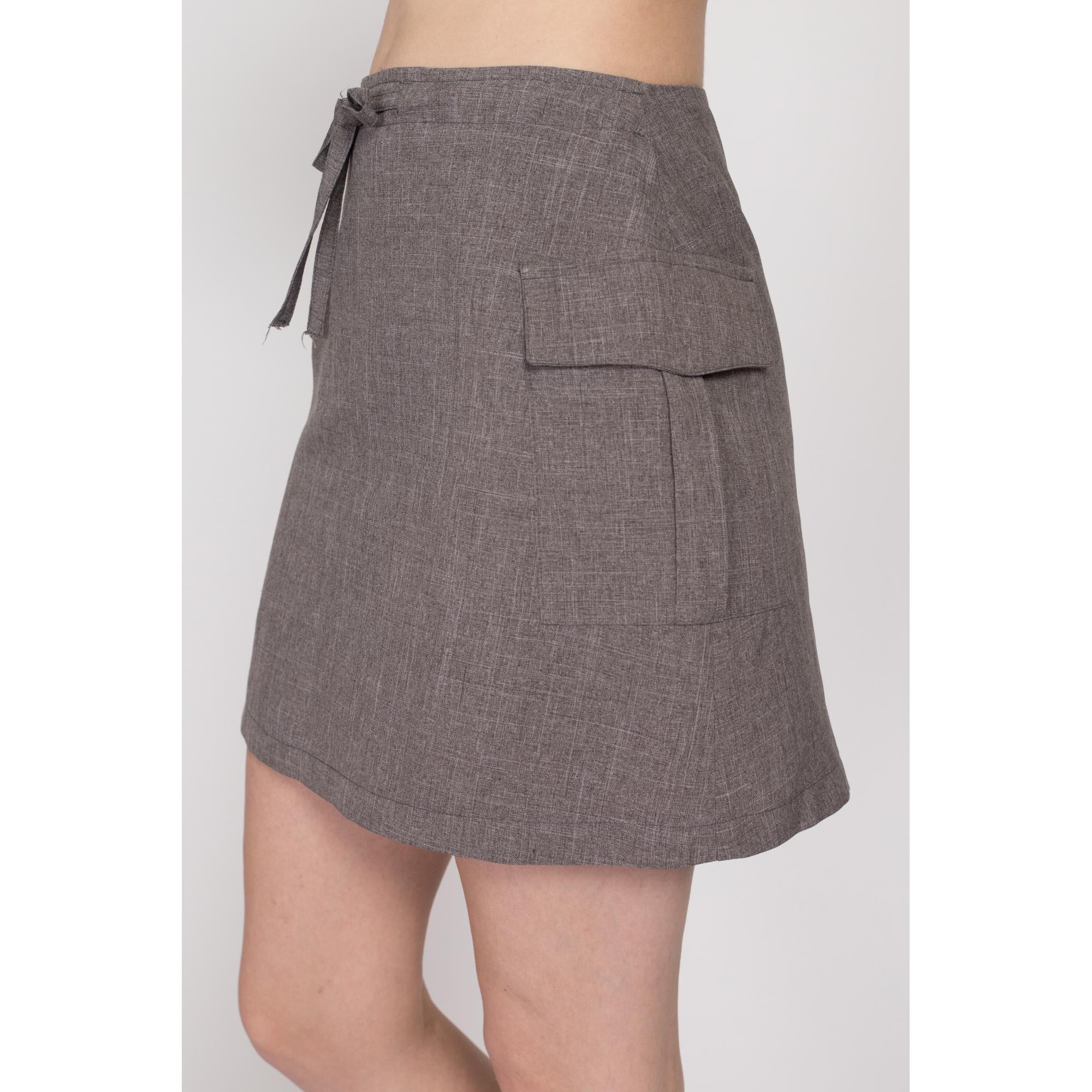 Small 90s Grey Cargo Pocket Mini Skirt 26
