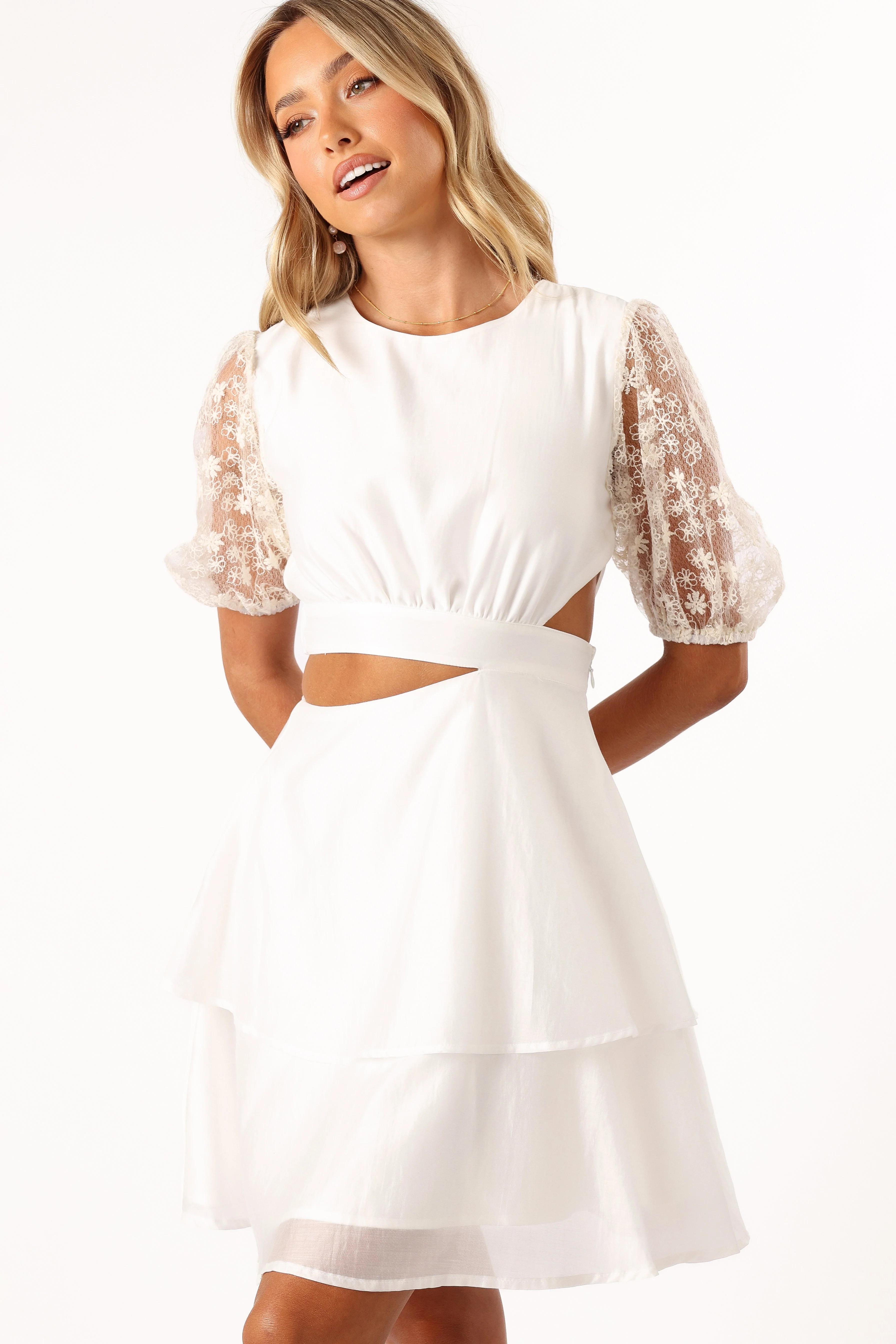 Tabitha Cut Out Mini Dress - Cream