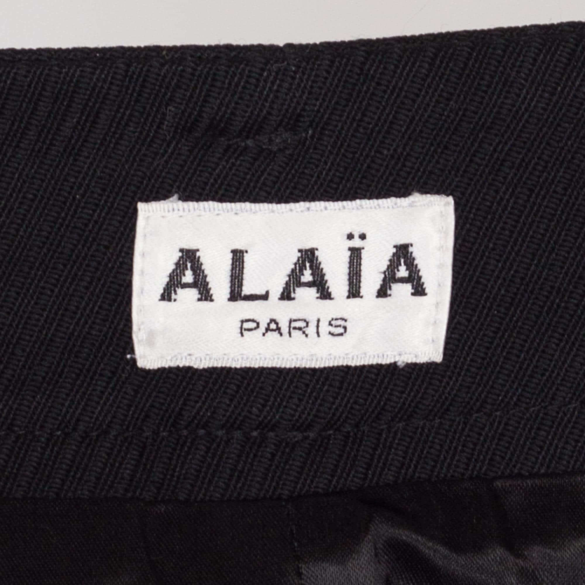 XS 90s Azzedine Alaia Paris Black Mini Pencil Skirt 24.5