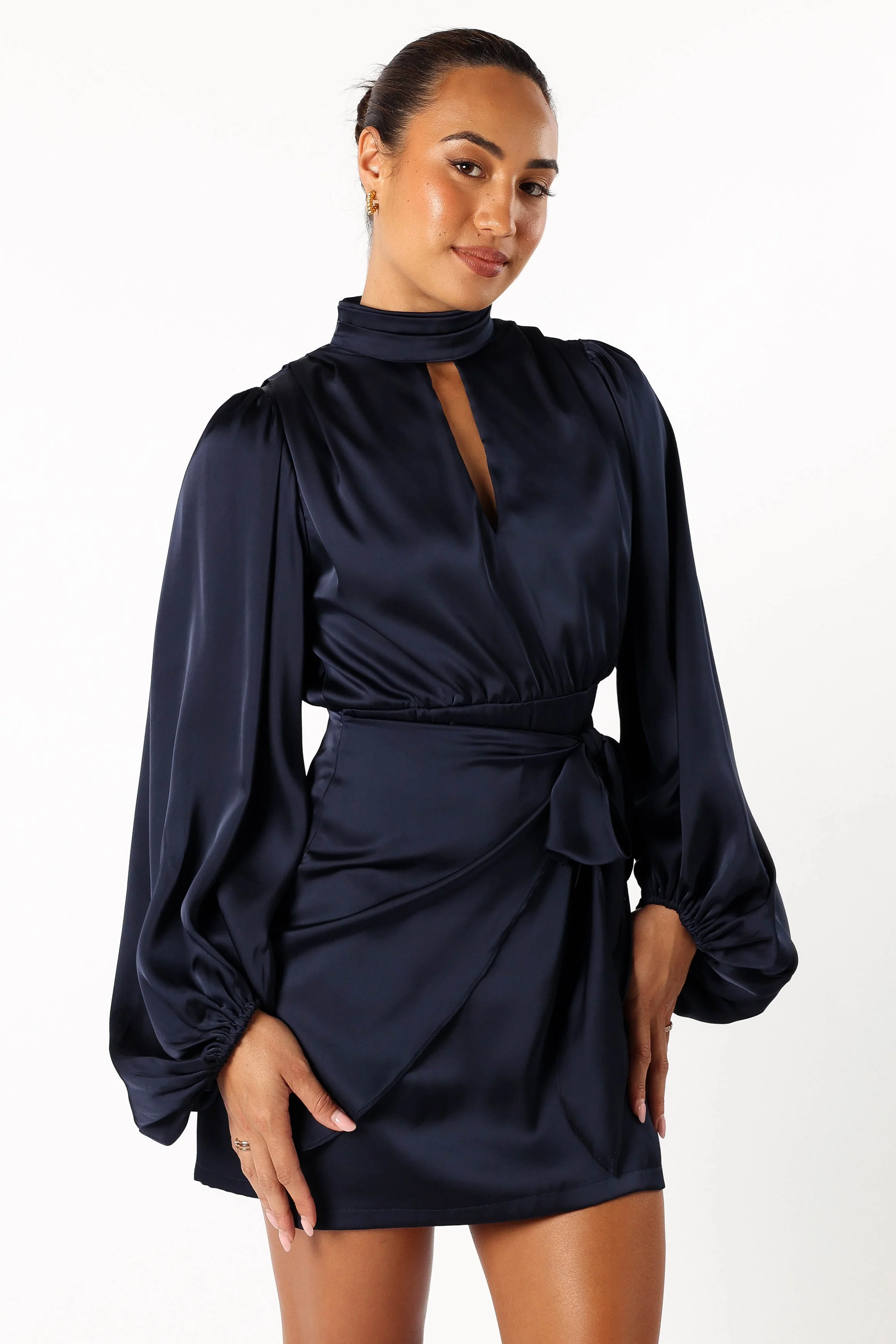 Opaline Long Sleeve Mini Dress - Navy