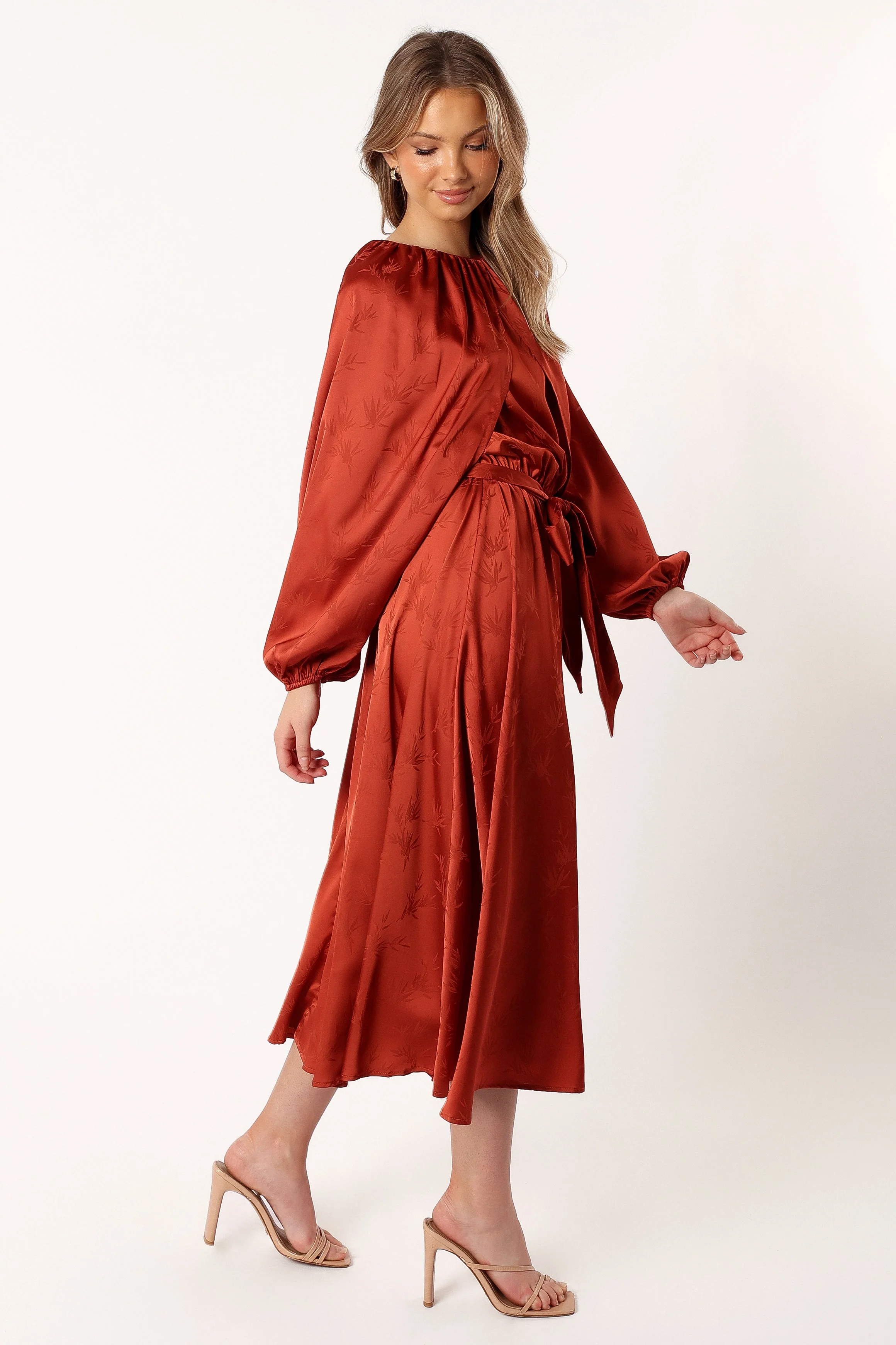 Lexie Long Sleeve Midi Dress - Bronze