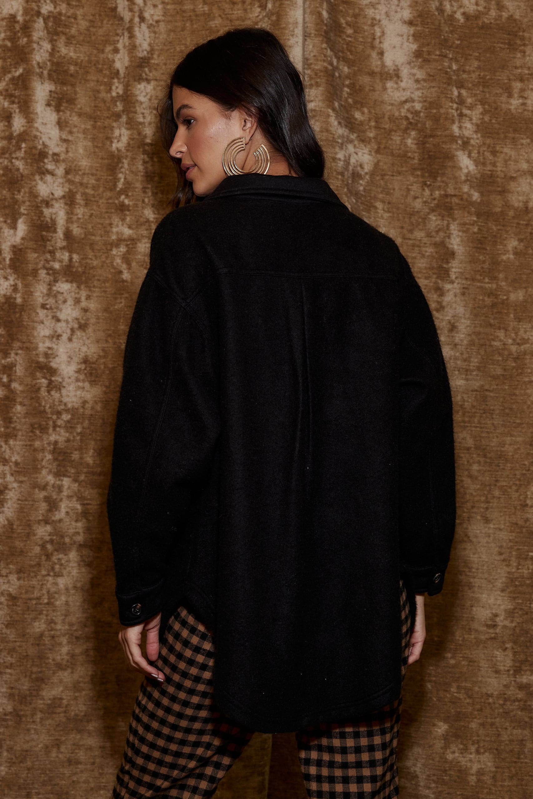 Jayne Black Cozy Button Up Shirt