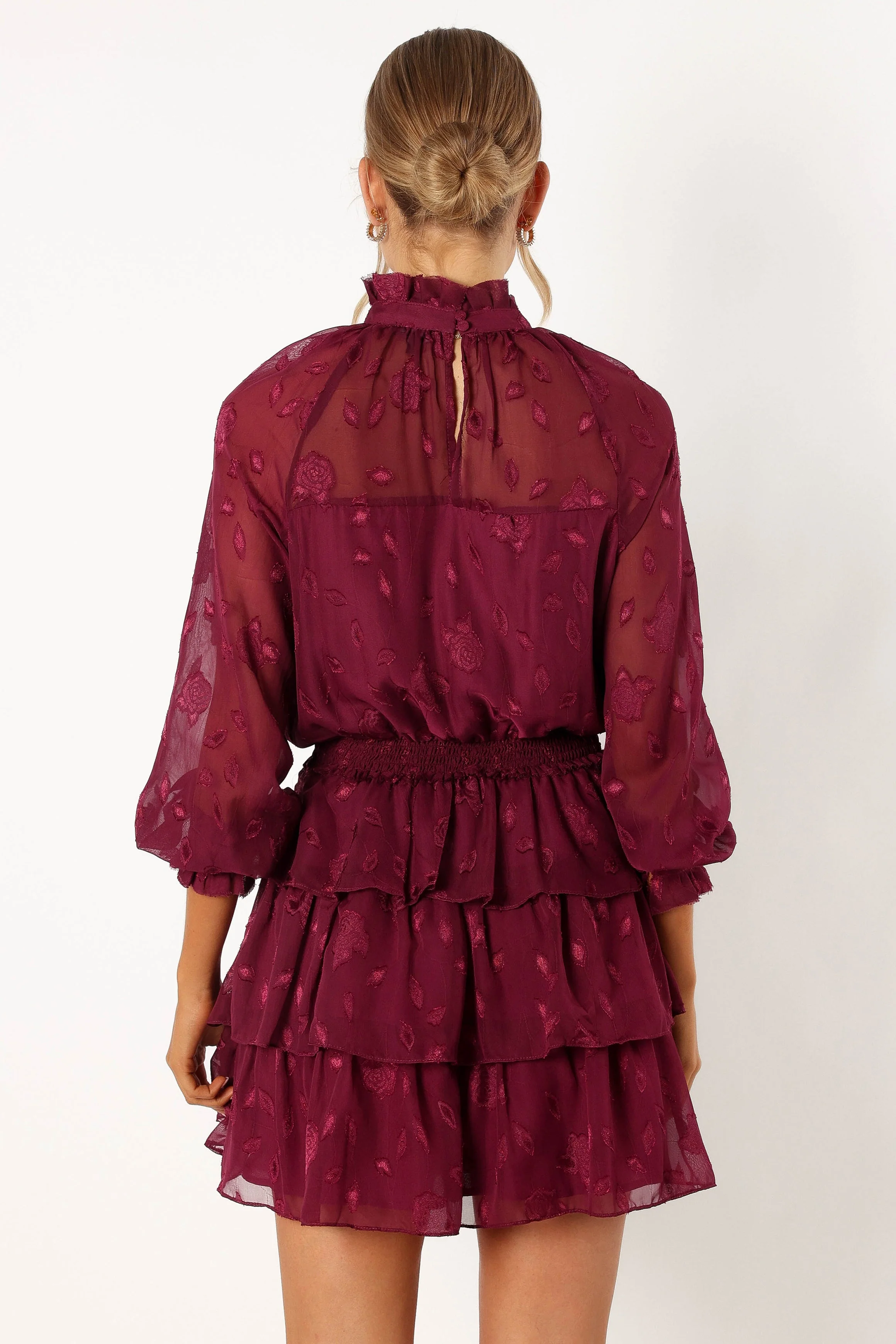 Sebastian Long Sleeve Mini Dress - Ruby