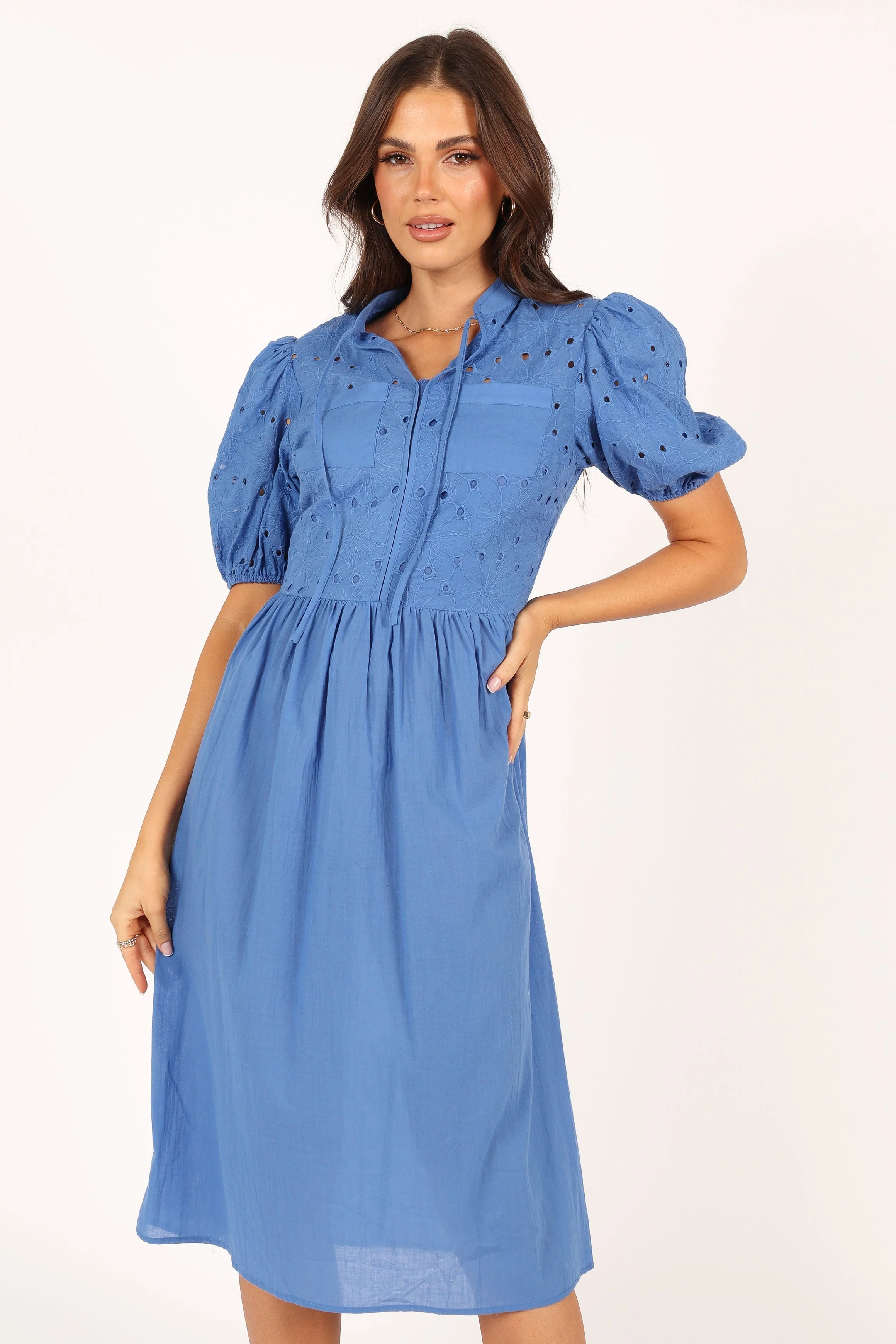 Rebekkah Midi Dress - Dusty Blue