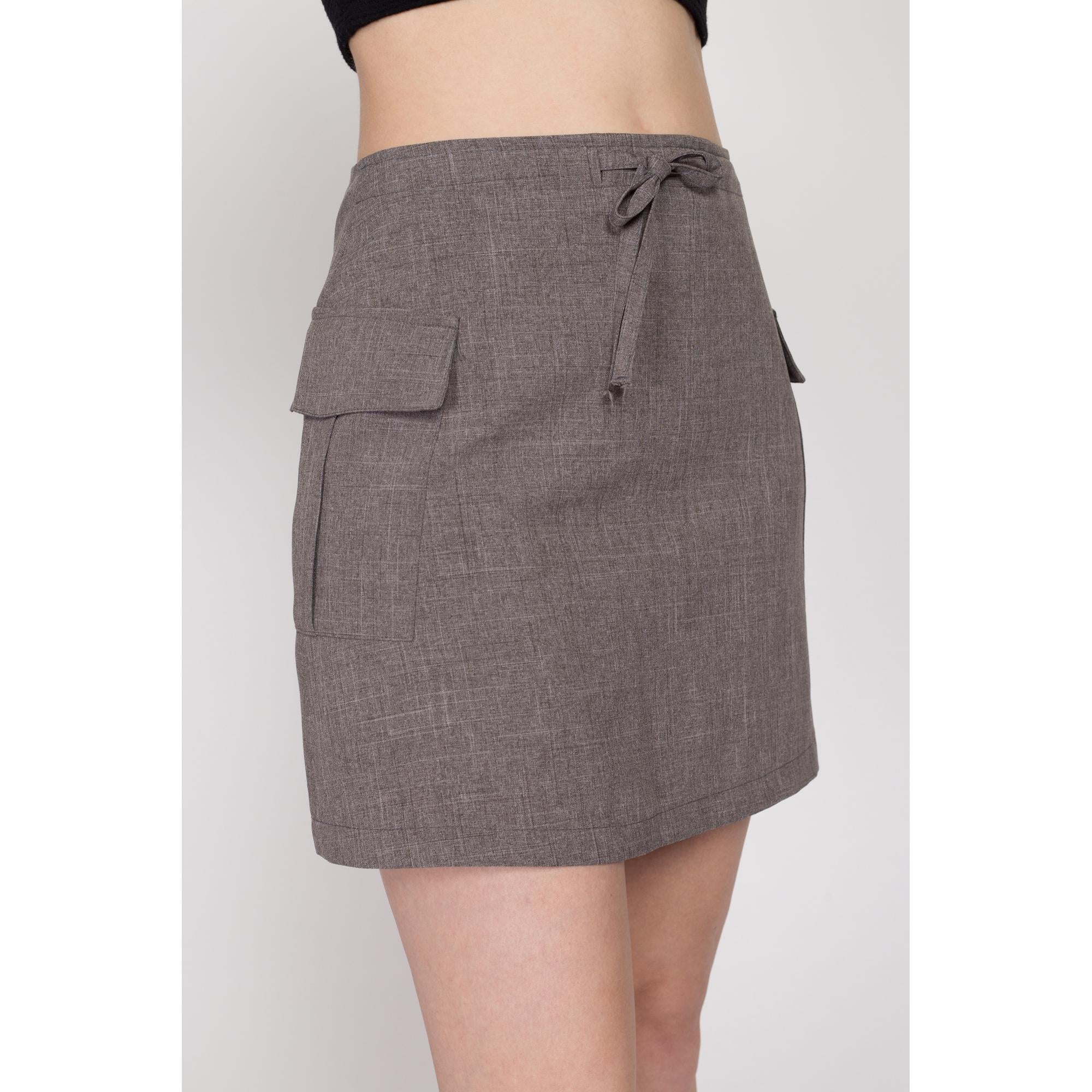 Small 90s Grey Cargo Pocket Mini Skirt 26