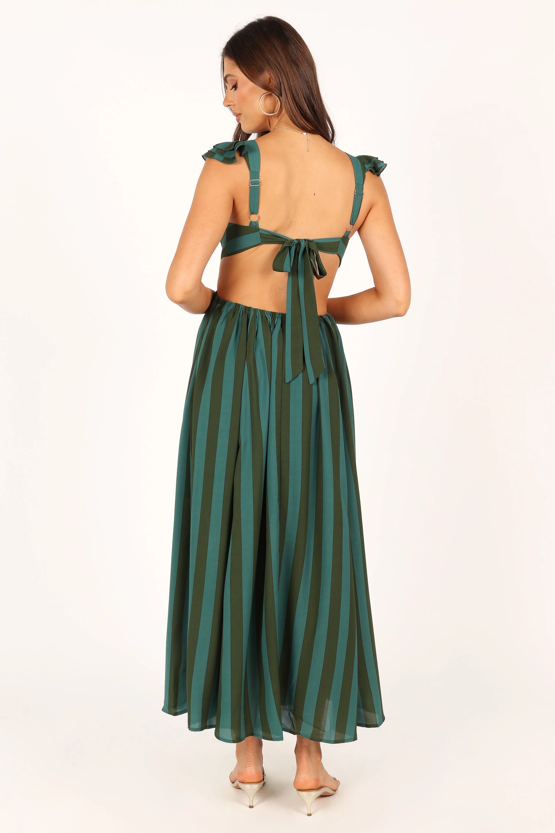 Viola Maxi Dress - Green Stripe