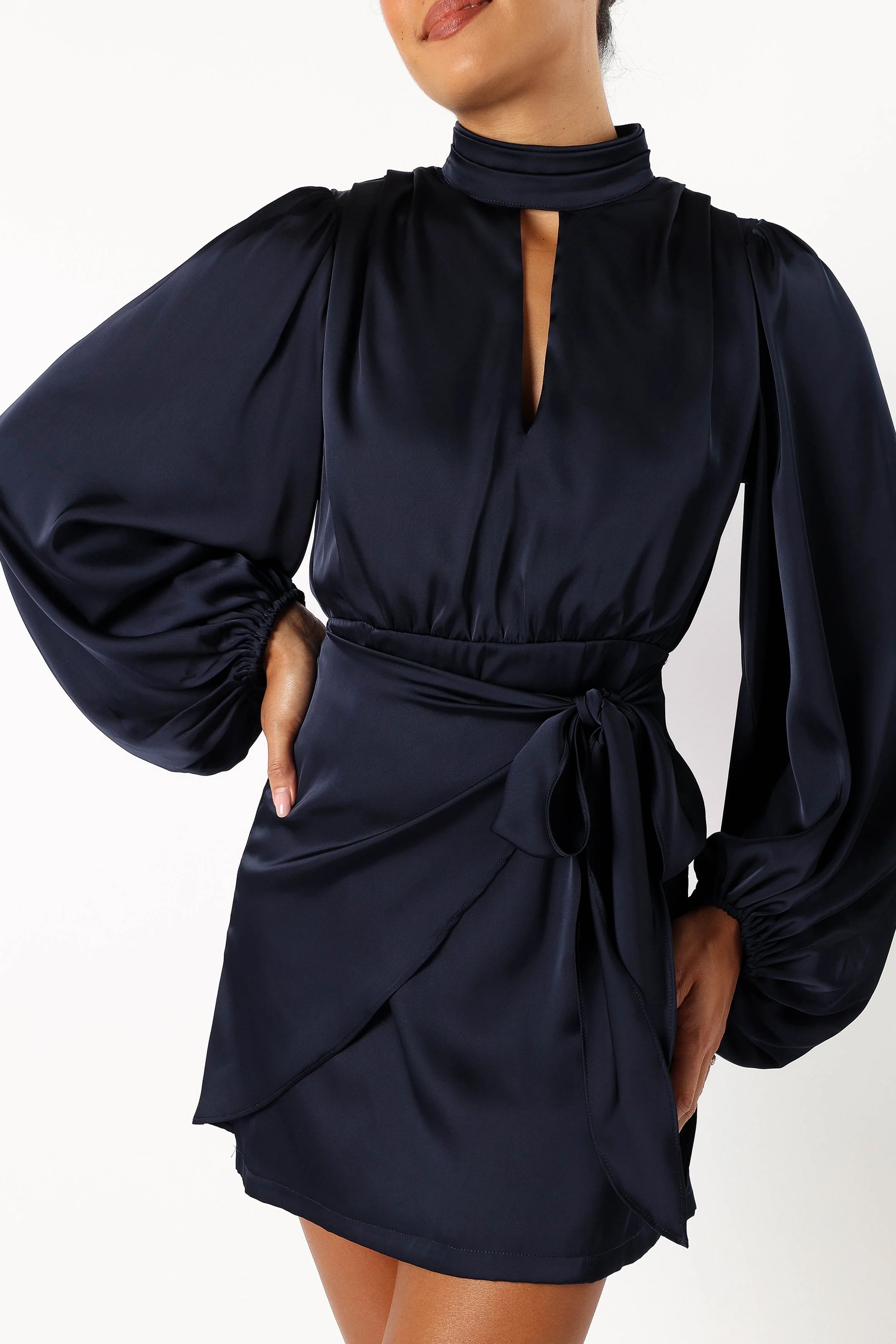 Opaline Long Sleeve Mini Dress - Navy